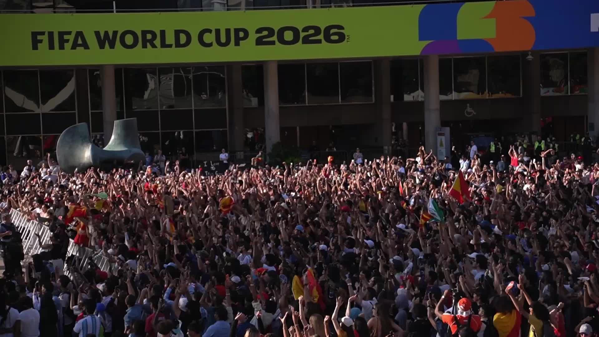 Fans Celebrate Spain's 2026 FIFA World Cup Victory At Toronto Watch Party