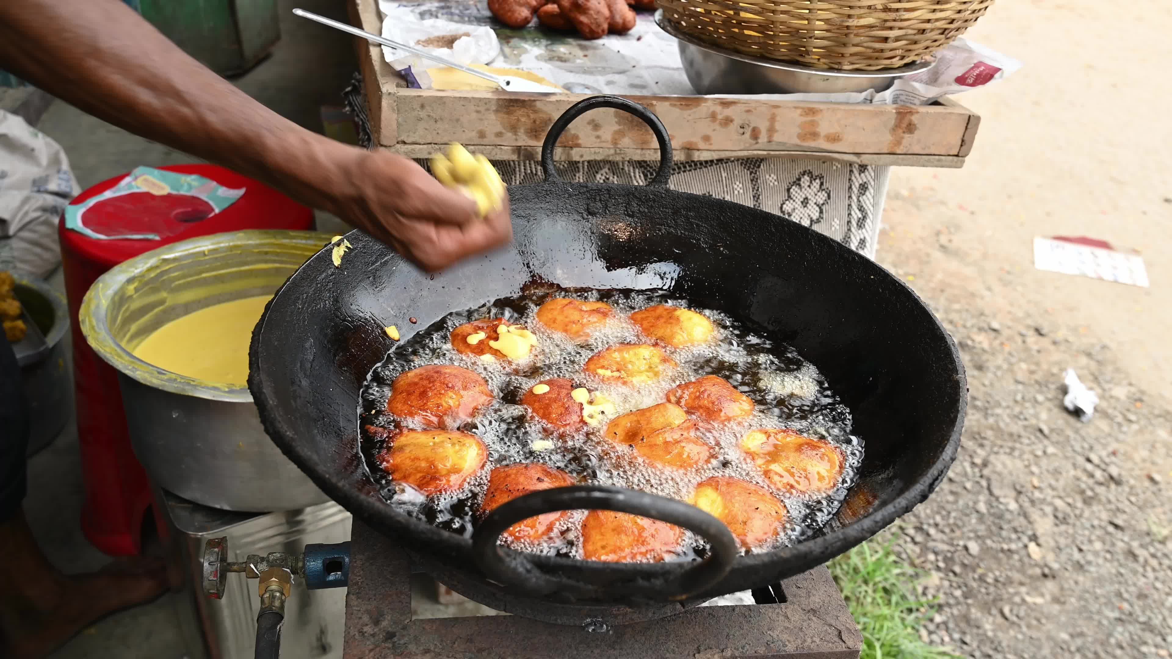 Indian Street Food - Telebhaja (deep-fried Fritters)