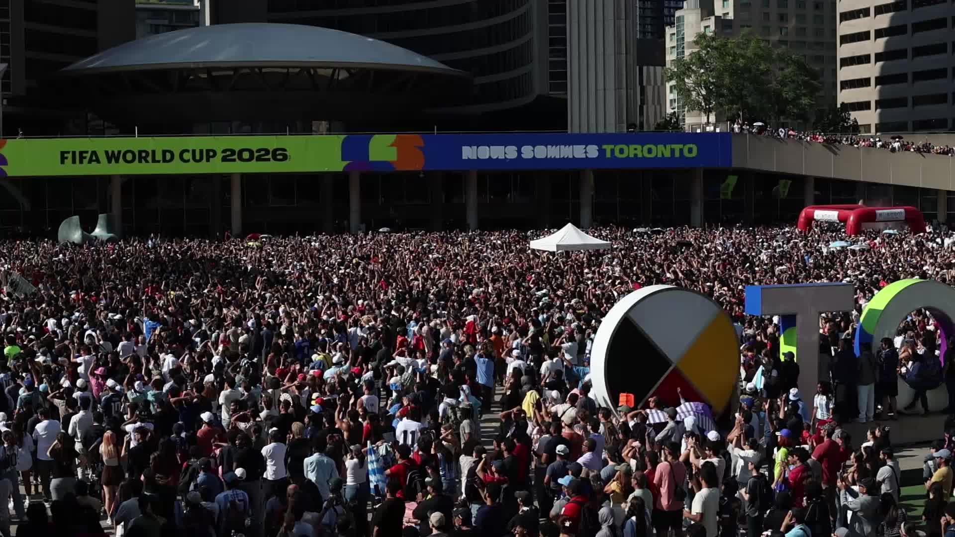 Fans Celebrate Spain's 2026 FIFA World Cup Victory At Toronto Watch Party