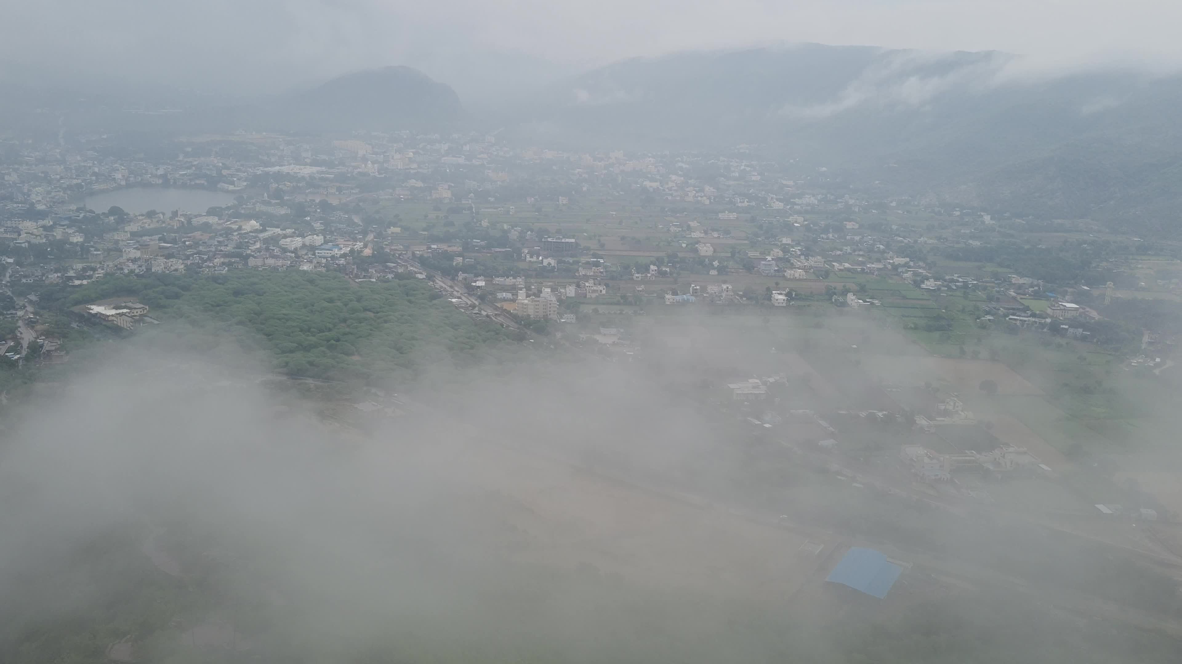 Monsoon clouds over the Aravali Hills seen From Savitri Mata Temple in Pushkar