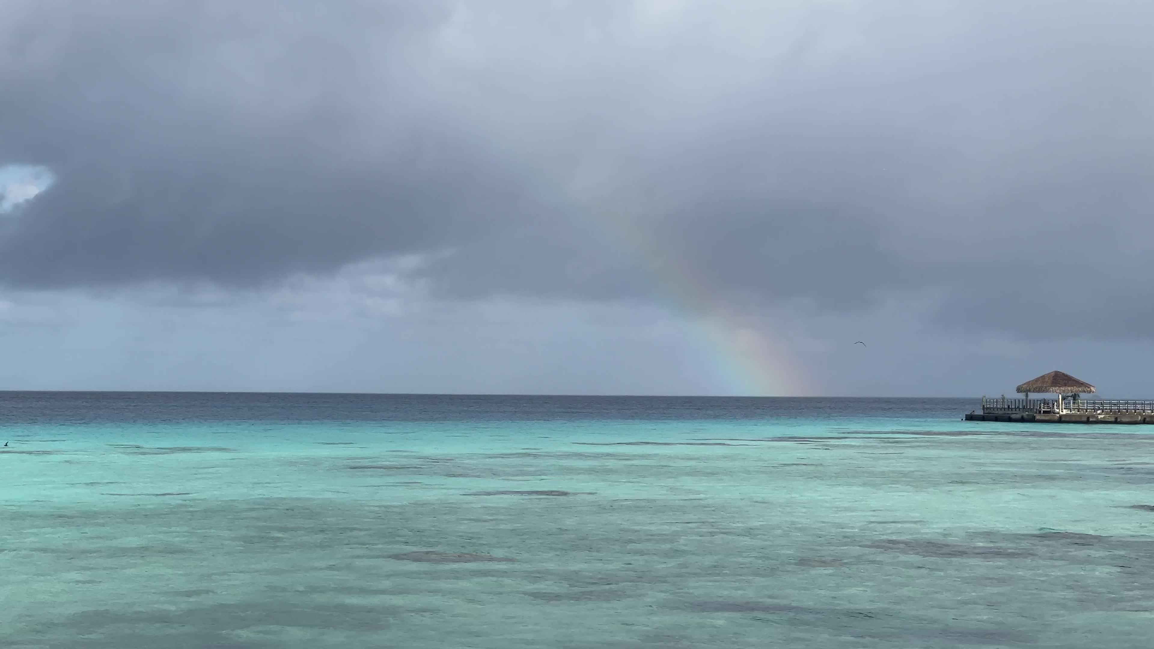 Rainbow after a storm in Rangiroa
