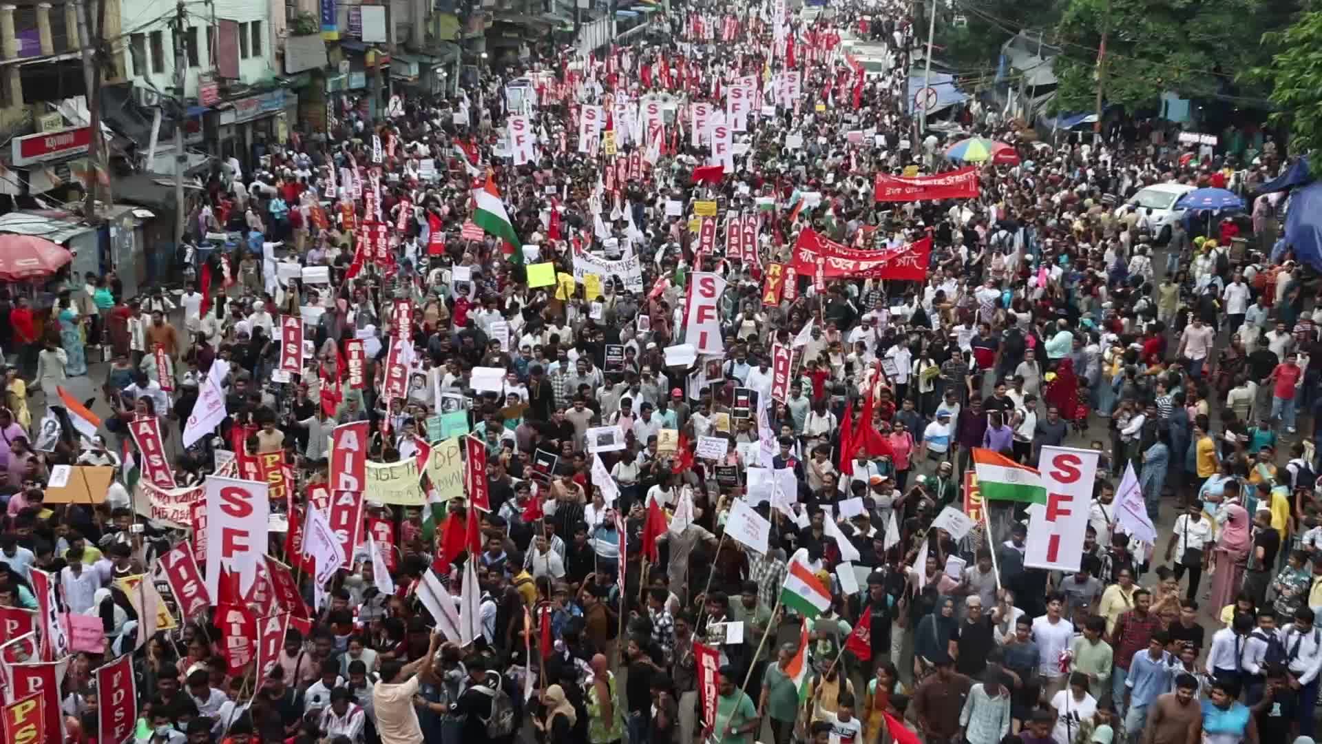 Students' Protest March In Kolkata,India