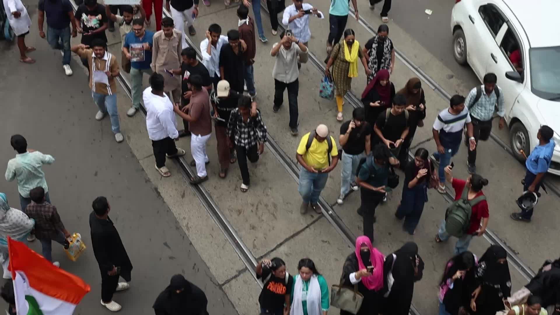 Students' Protest March In Kolkata,India