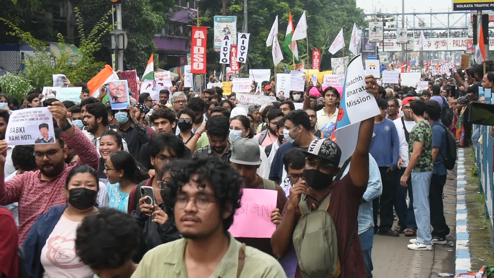Protest Against NEET Exam Scam In Kolkata.