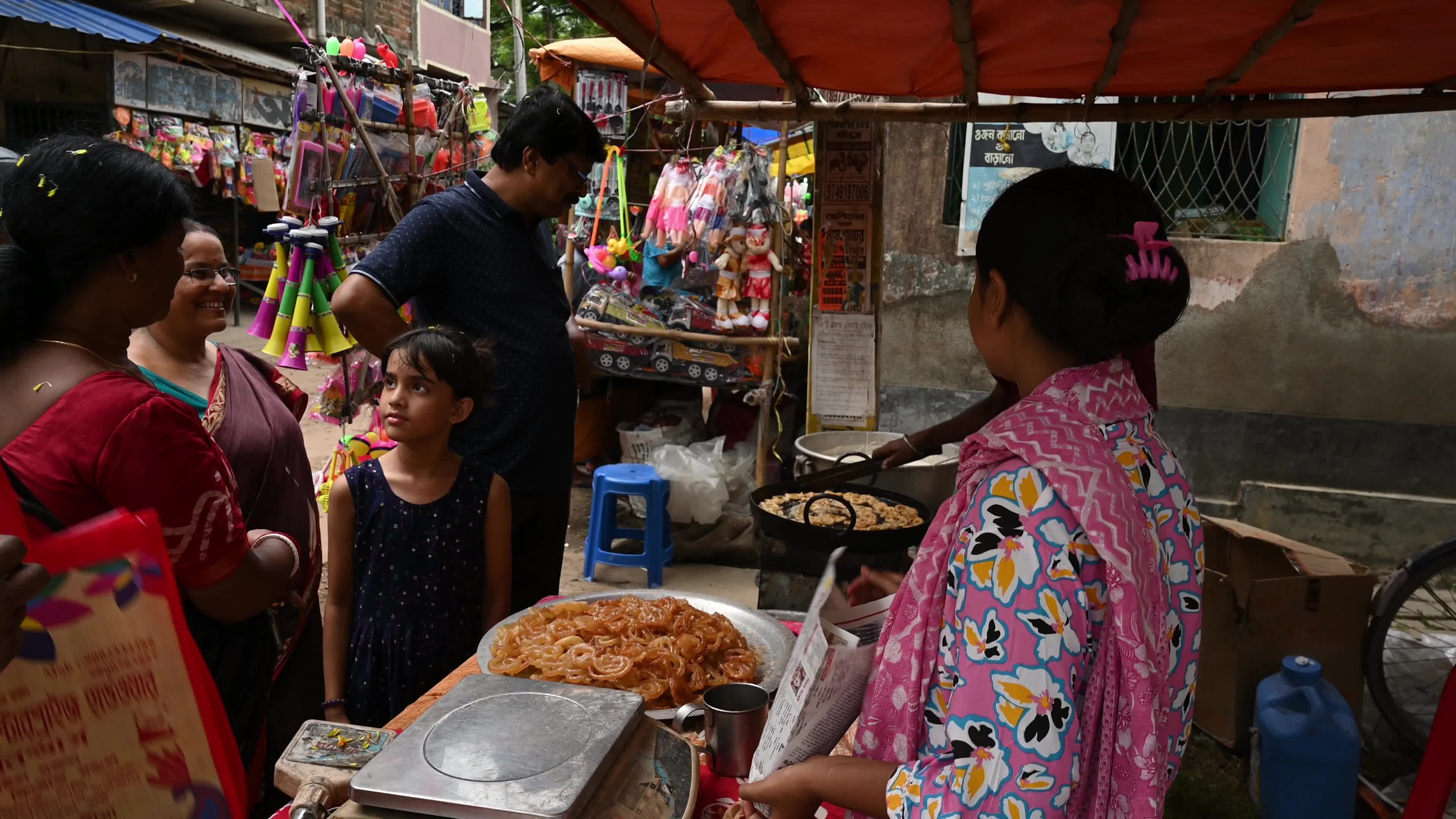 Food at the village fair in India