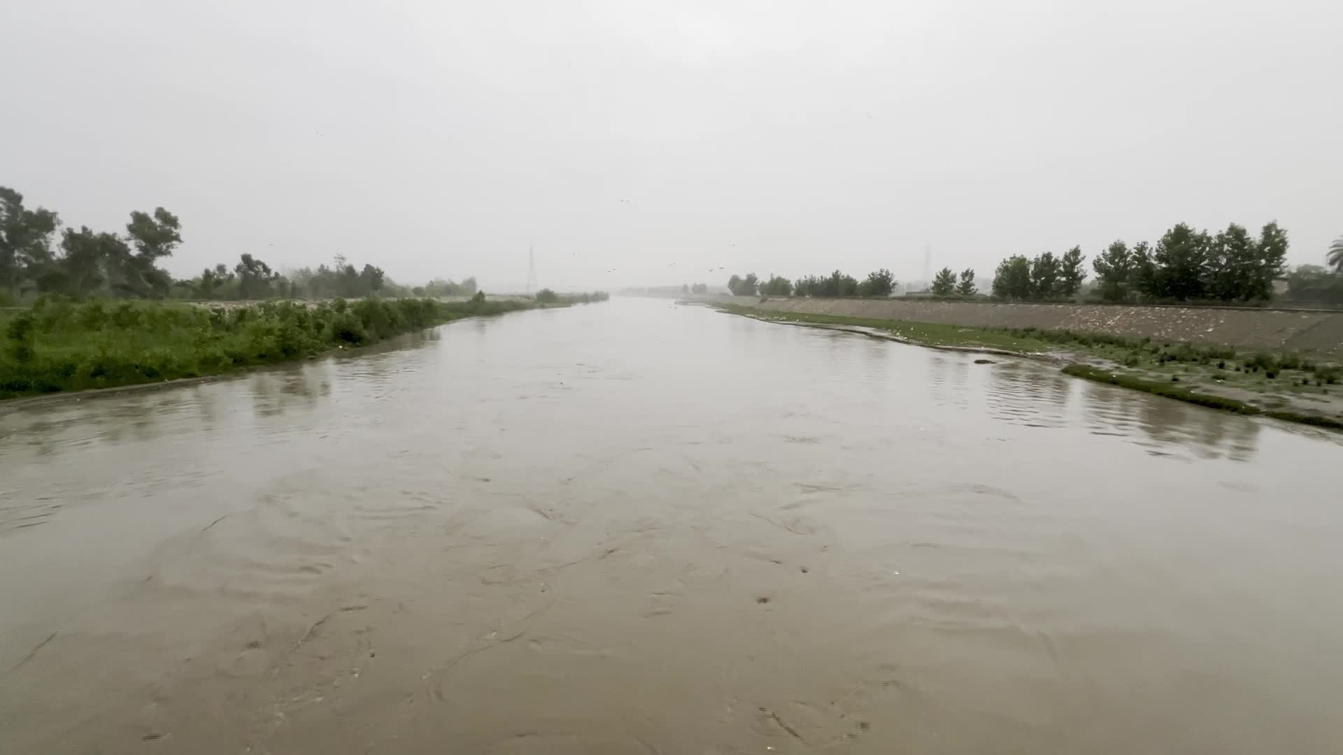 High-Level Flood Surge Moves Through Kabul River in Pakistan's Charsadda District - 07/22/2026