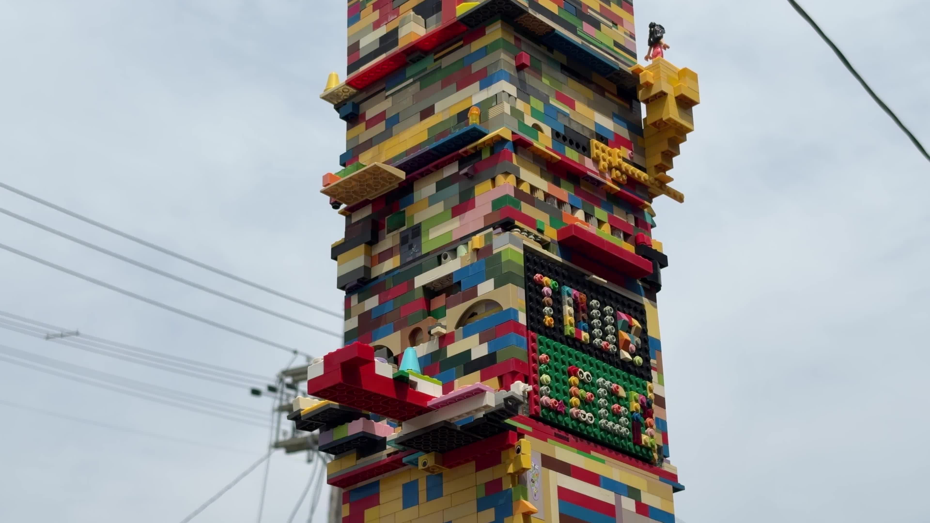 LEGO-Covered Street Pole in Toronto