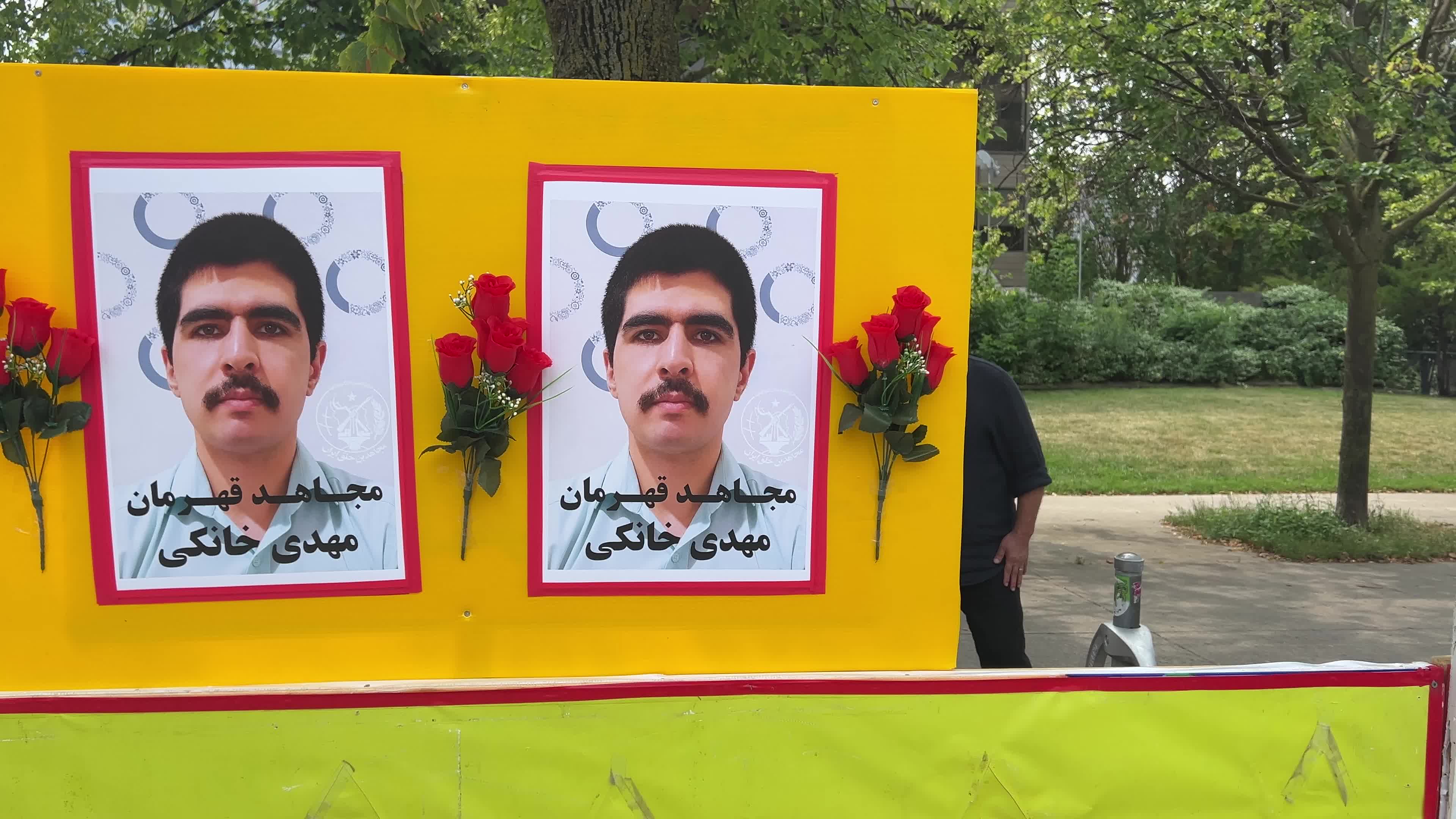Members of the People's Mojahedin Organization of Iran protest in Toronto