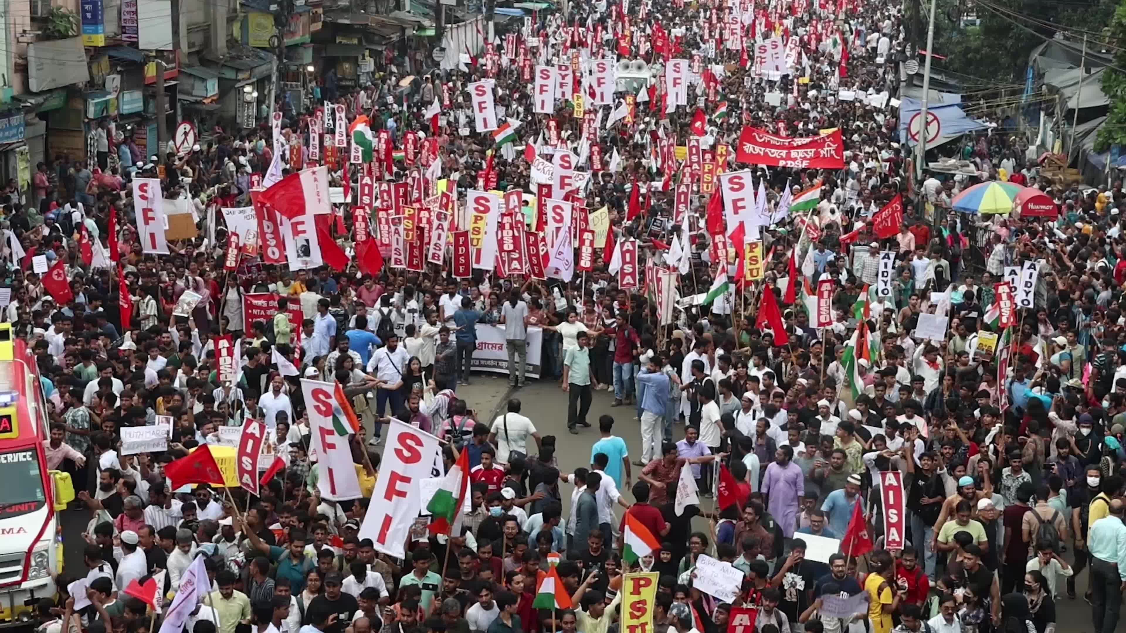 Students' Protest March In Kolkata,India