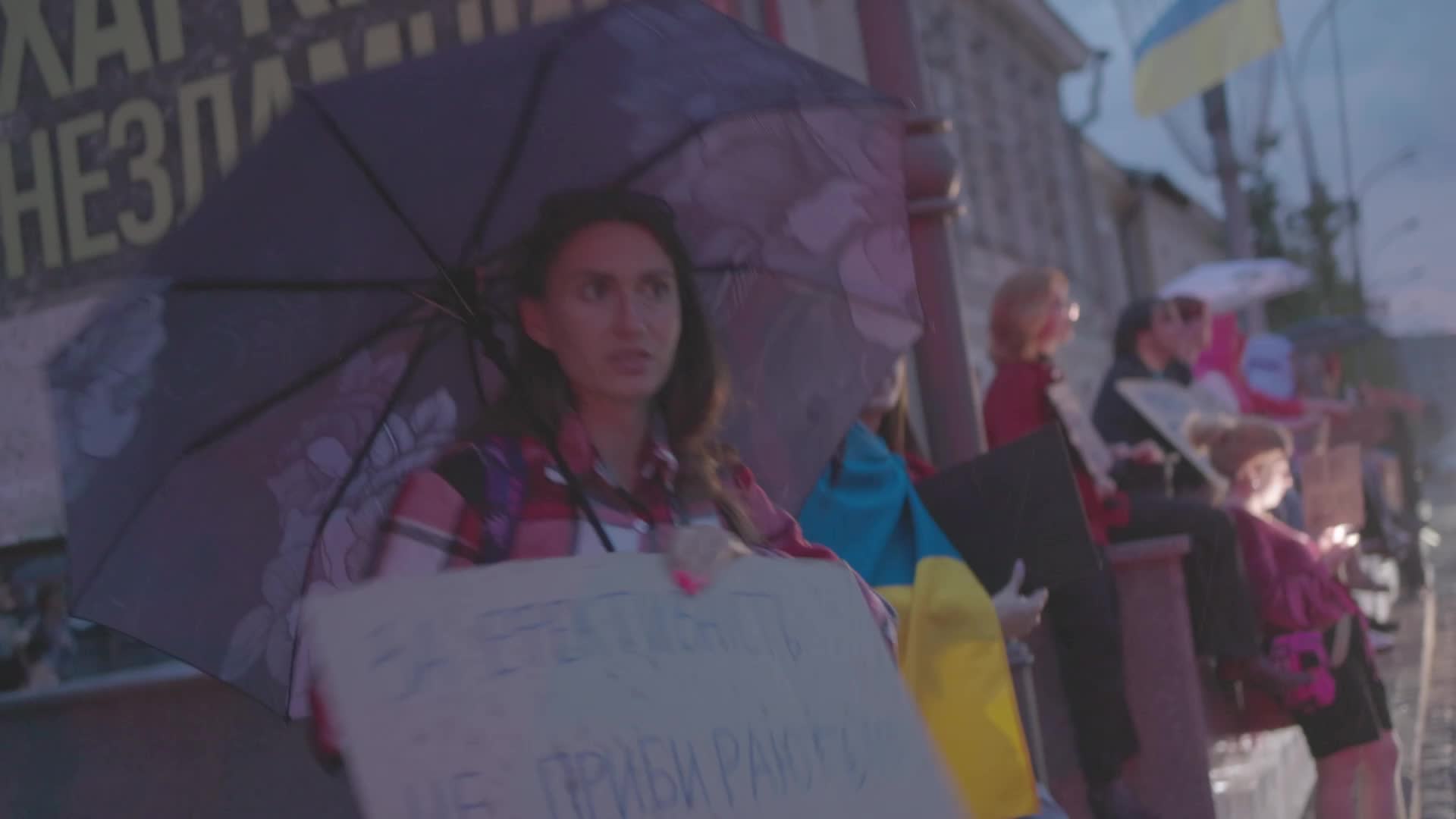 Protest against Ukrainian President Zelenskiy's decision to replace Fedorov as Defence Minister, in Kharkiv