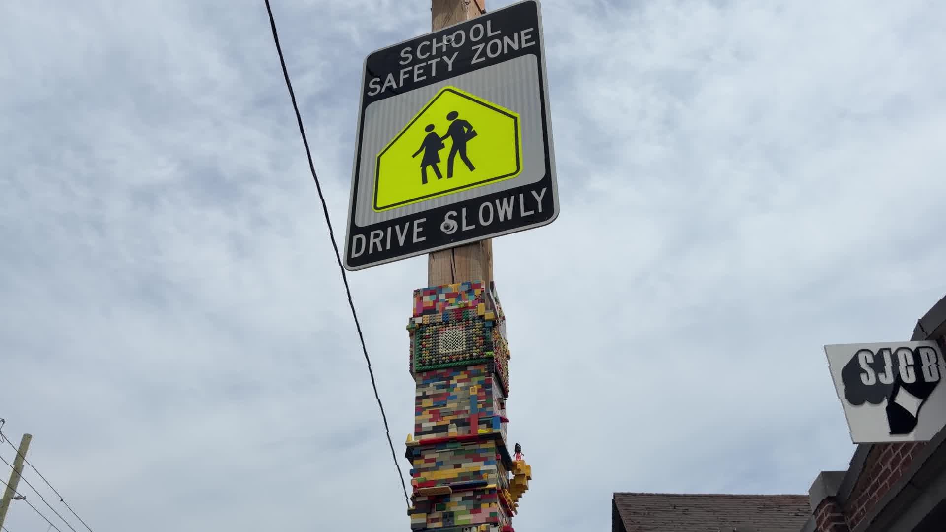 LEGO-Covered Street Pole in Toronto - 01/21/2026