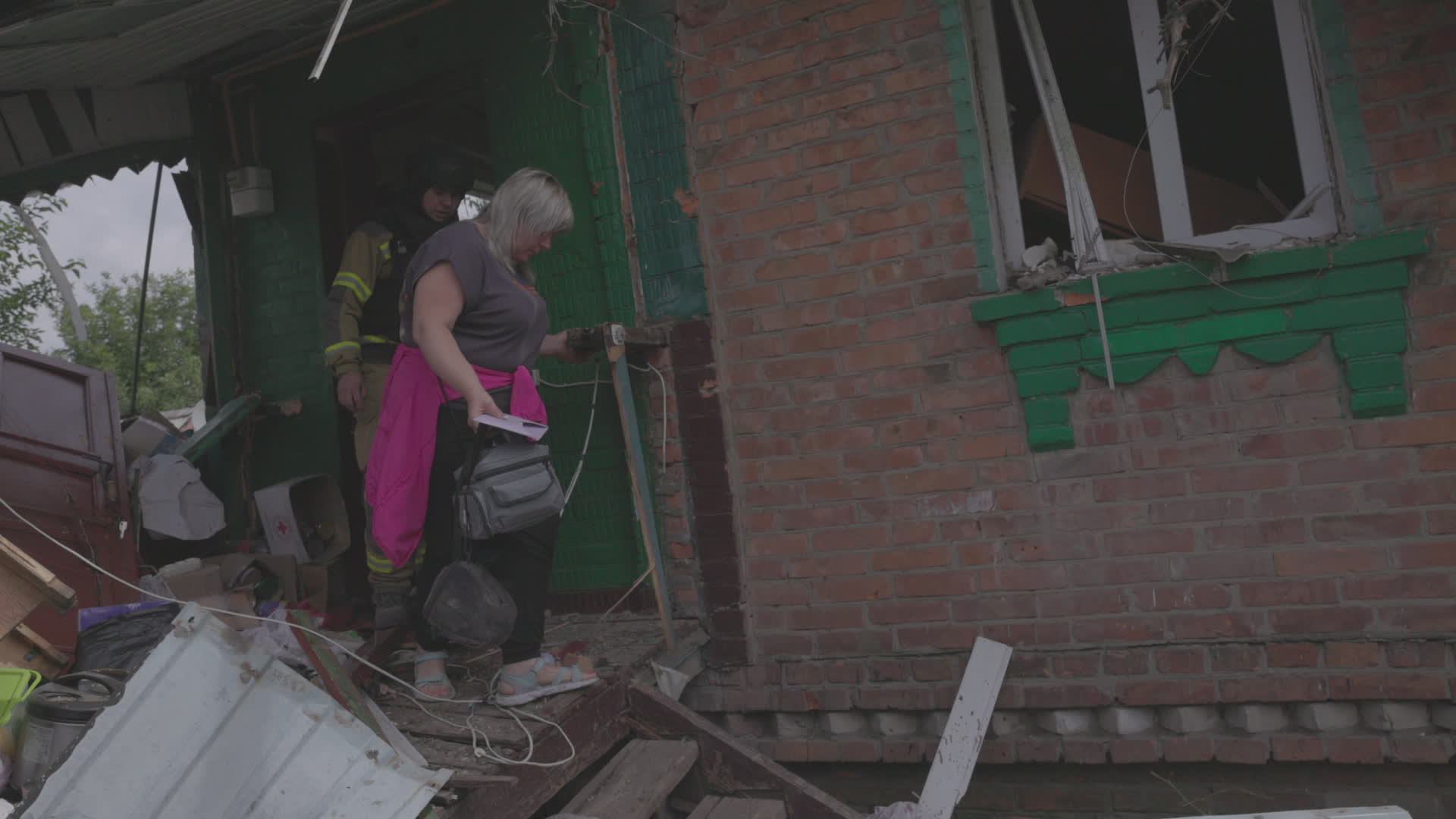 Aftermath of a Russian drone attack in Kharkiv