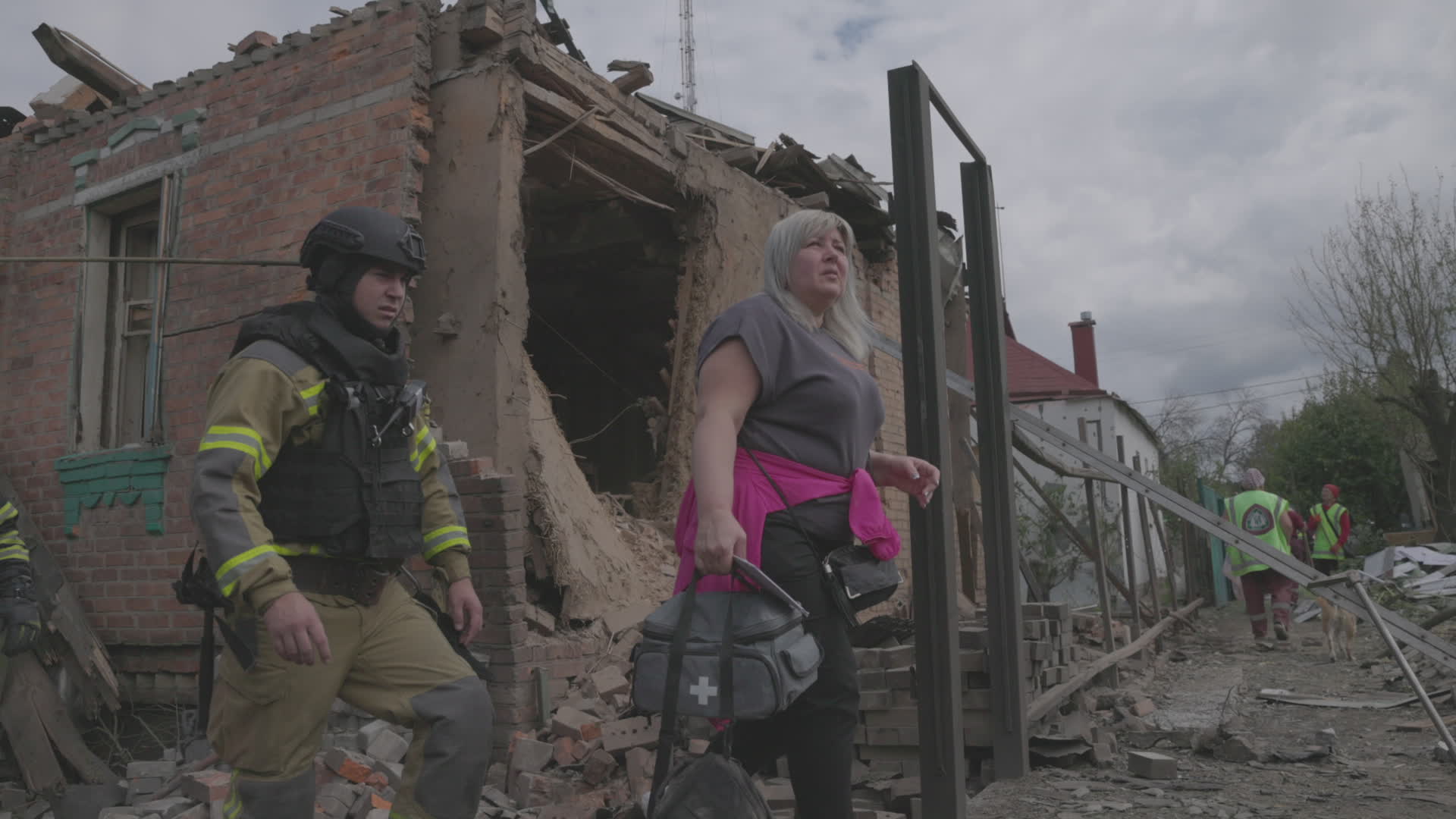 Aftermath of a Russian drone attack in Kharkiv