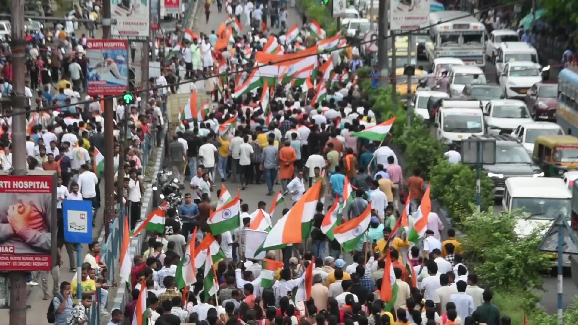 "Tiranga yatra" - flag rally in Kolkata