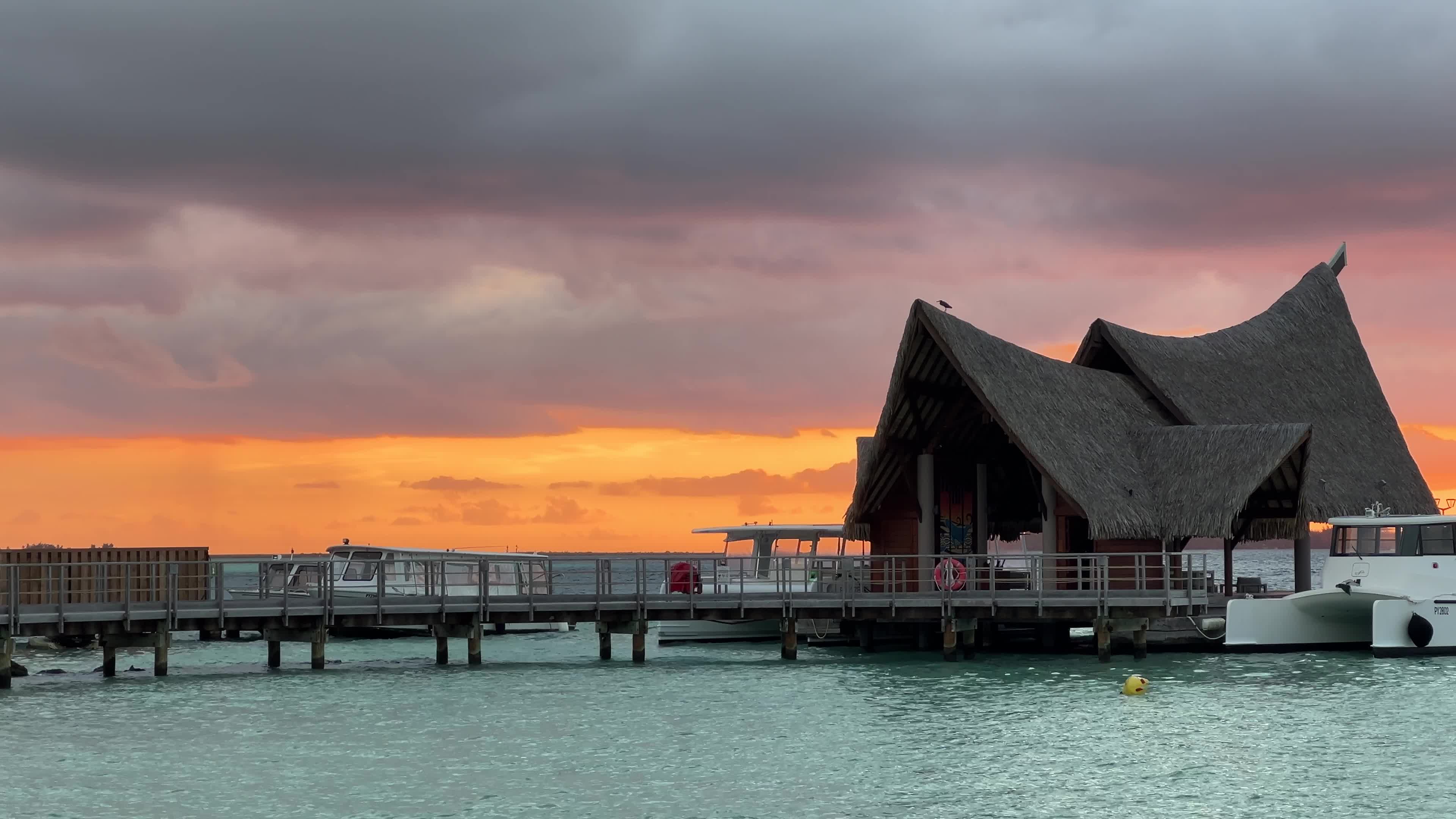 Sunrise in Motu Tevairoa, French Polynesia