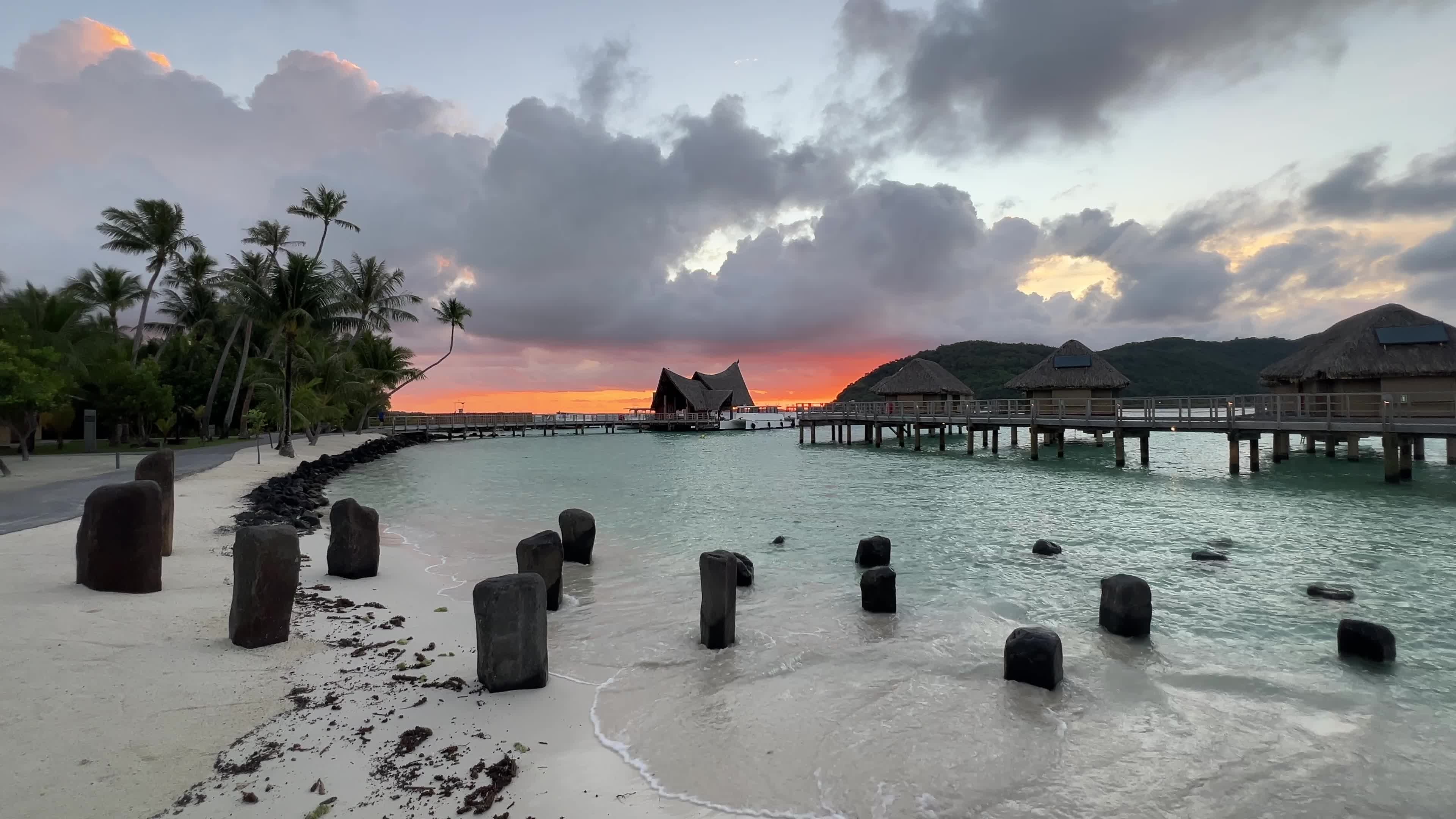 Sunrise in Motu Tevairoa, French Polynesia