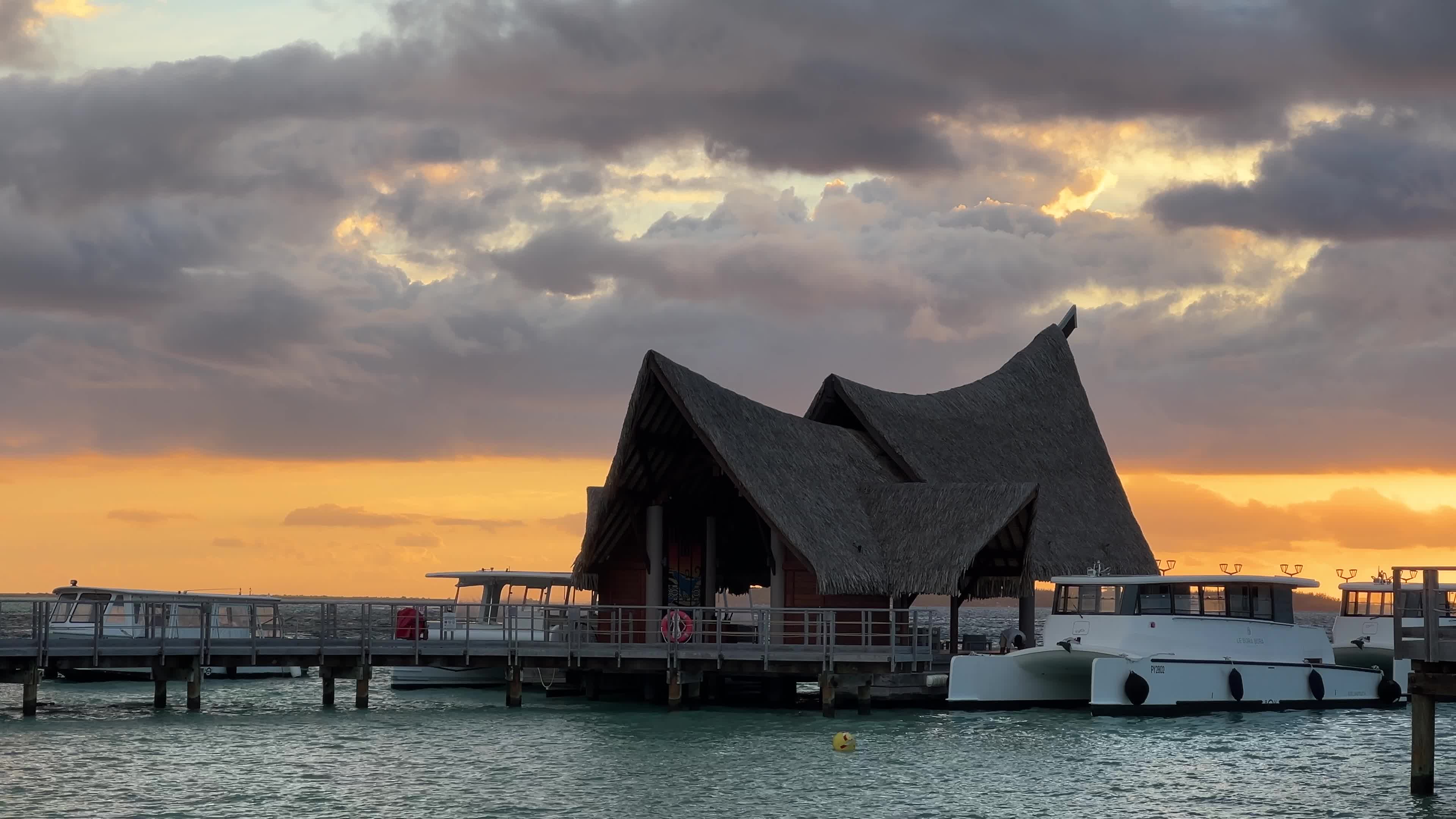 Sunrise in Motu Tevairoa, French Polynesia