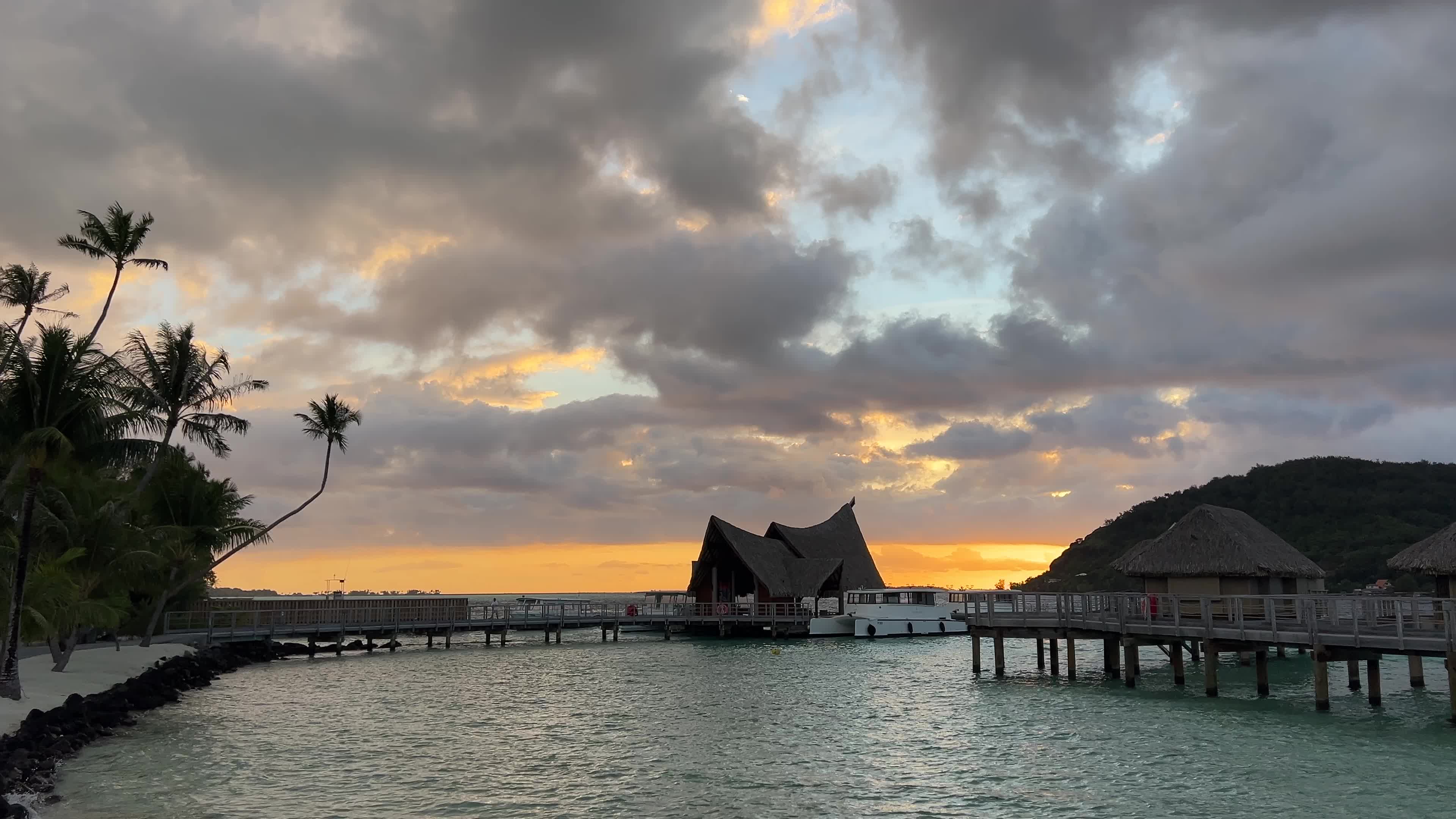 Sunrise in Motu Tevairoa, French Polynesia