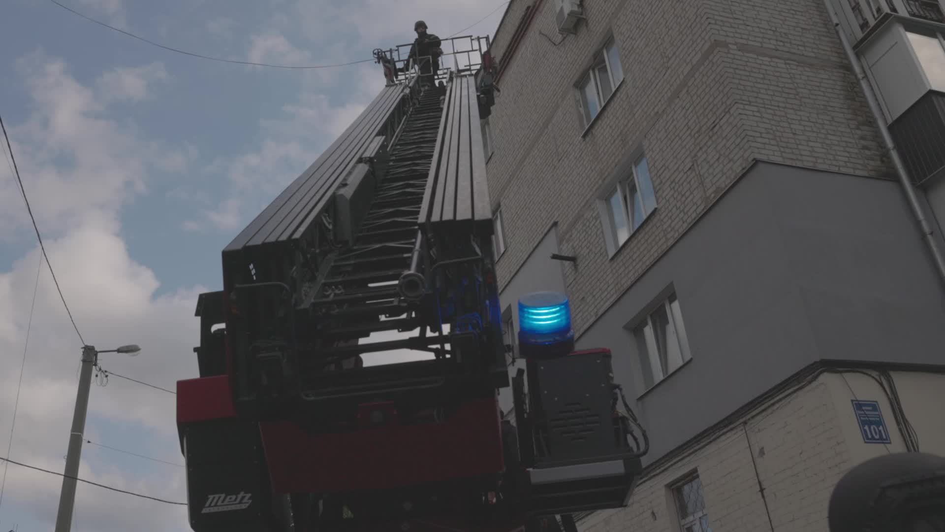 Firefighters Battle Blaze After Shahed Drone Strike on Residential Building in Kharkiv