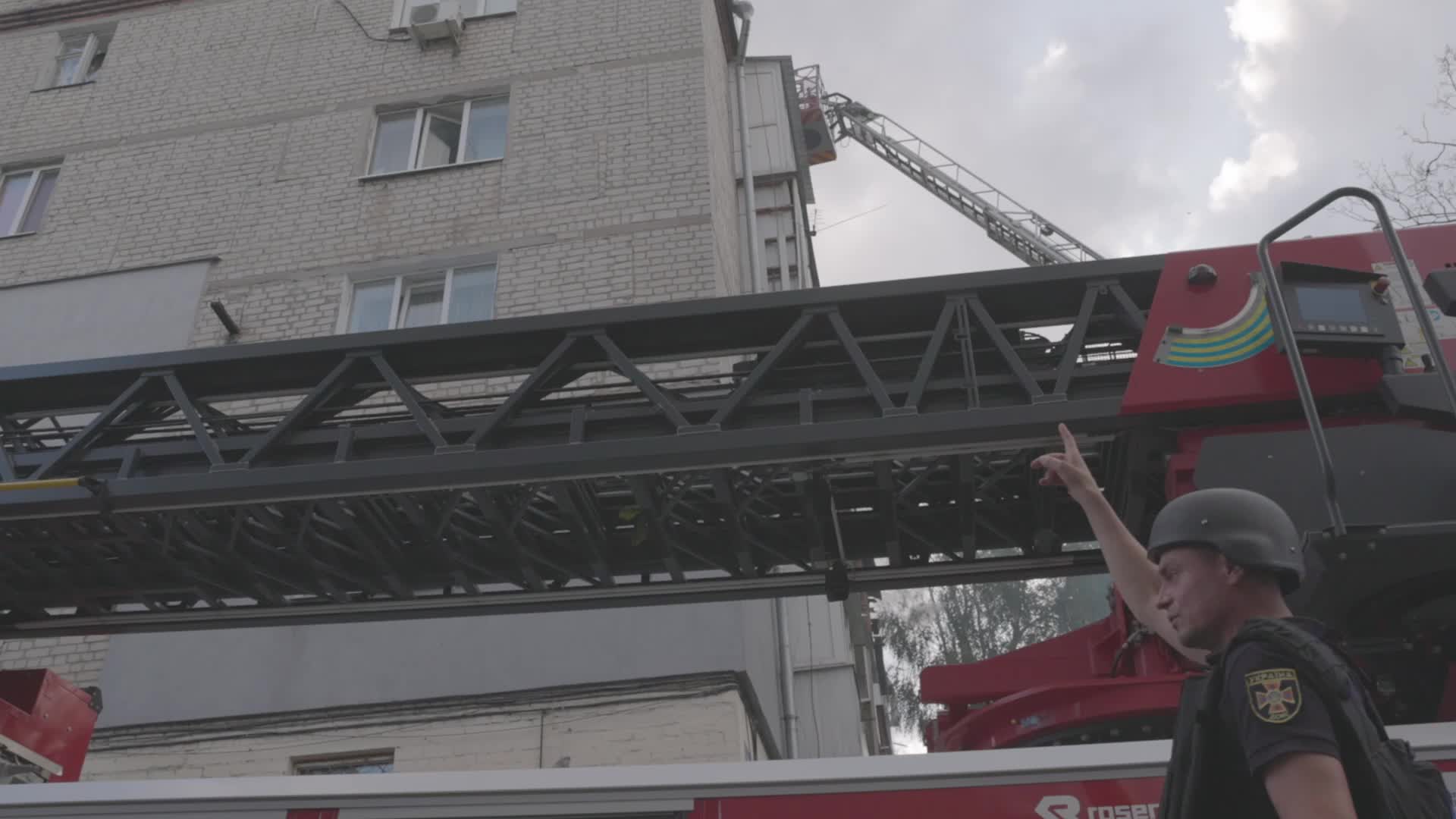 Firefighters Battle Blaze After Shahed Drone Strike on Residential Building in Kharkiv