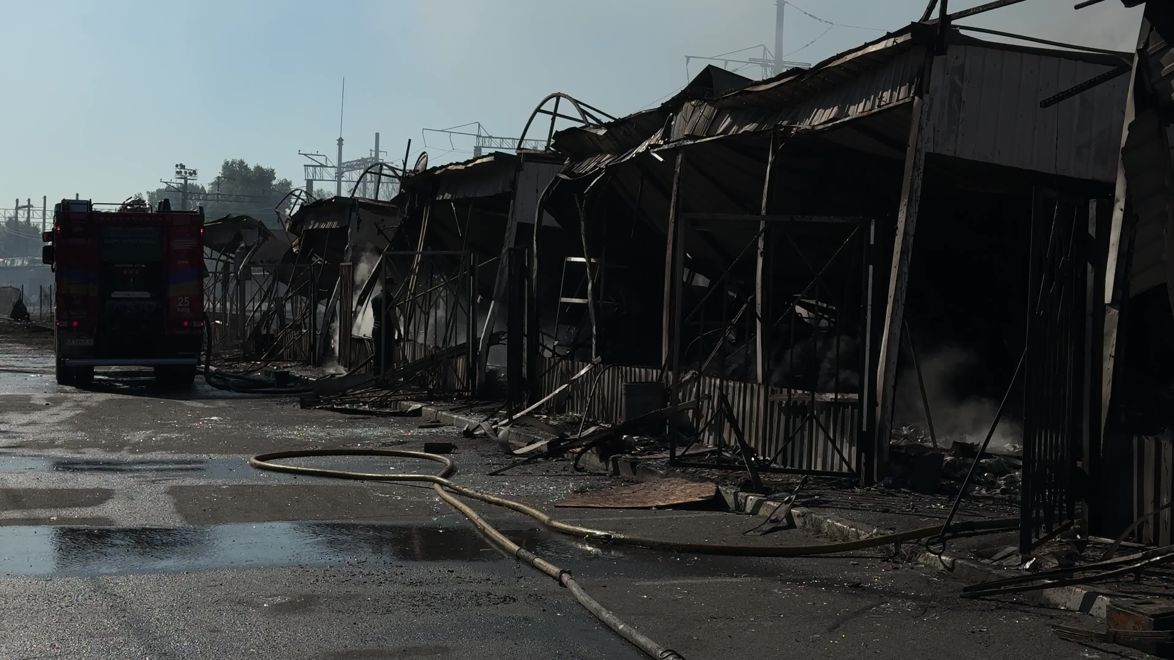 The aftermath of a Russian missile and drone attack on Kyiv, Ukraine, on July 30, 2026.
