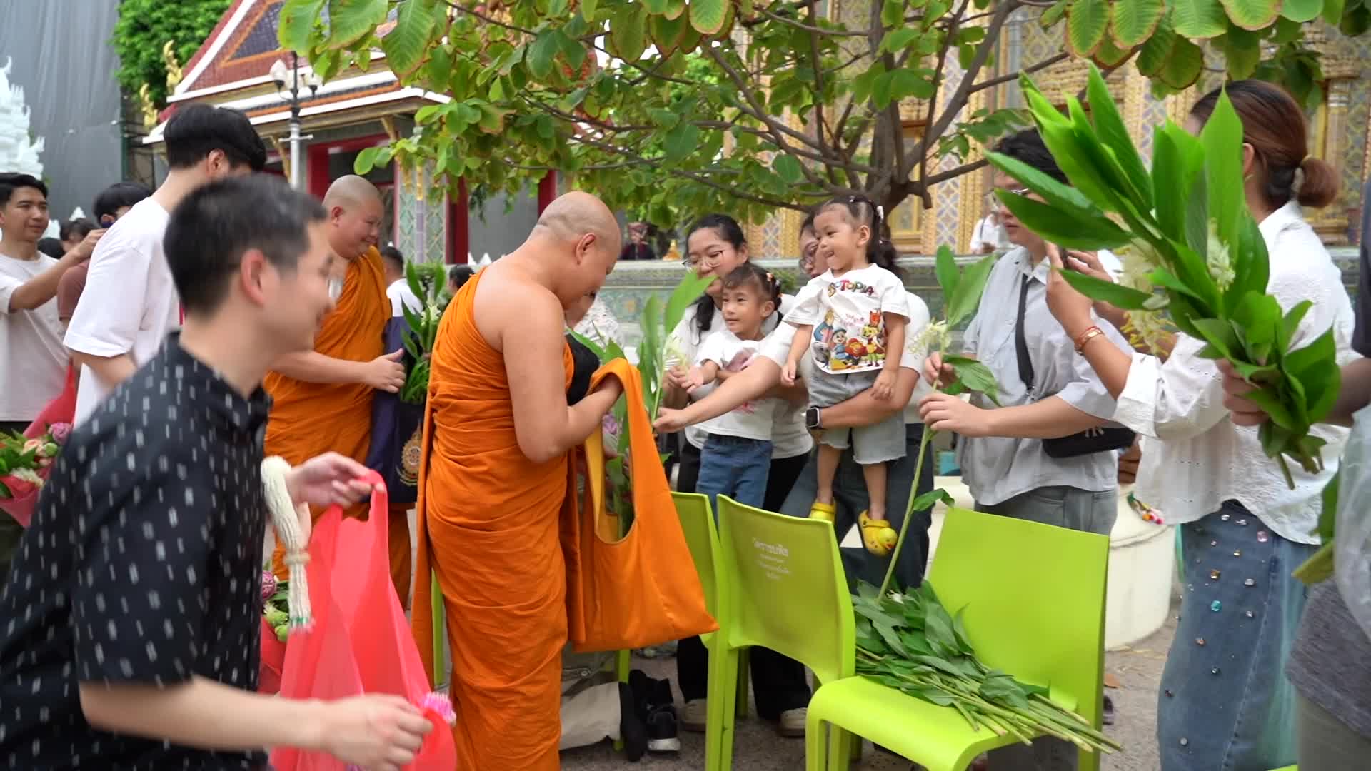 Floral Merit Making Ceremony For The Buddhist Lent Day.
