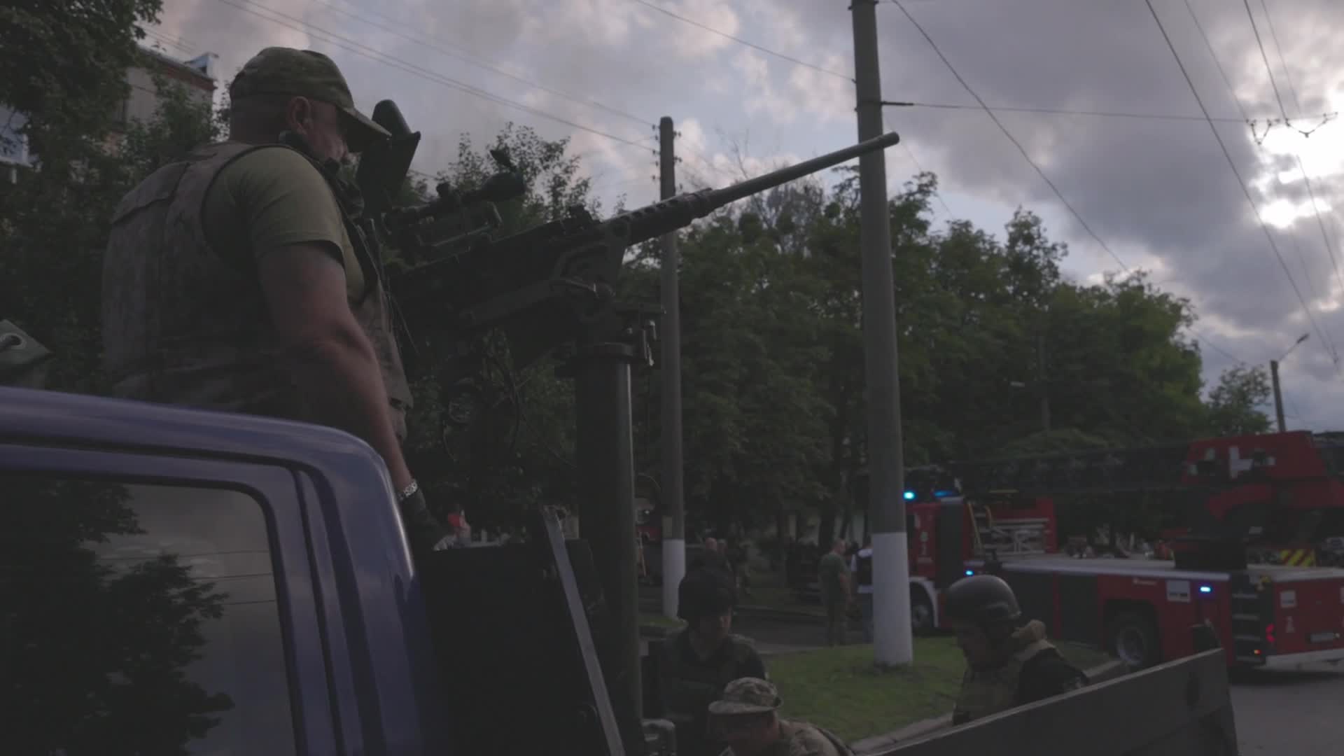 Firefighters Battle Blaze After Shahed Drone Strike on Residential Building in Kharkiv
