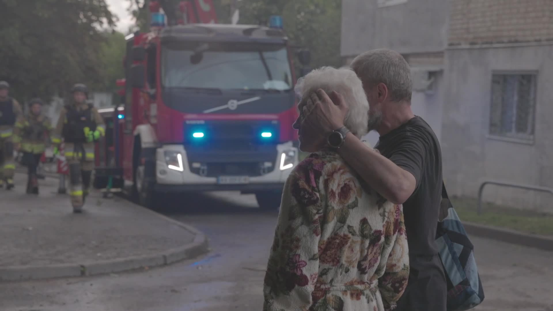 Firefighters Battle Blaze After Shahed Drone Strike on Residential Building in Kharkiv