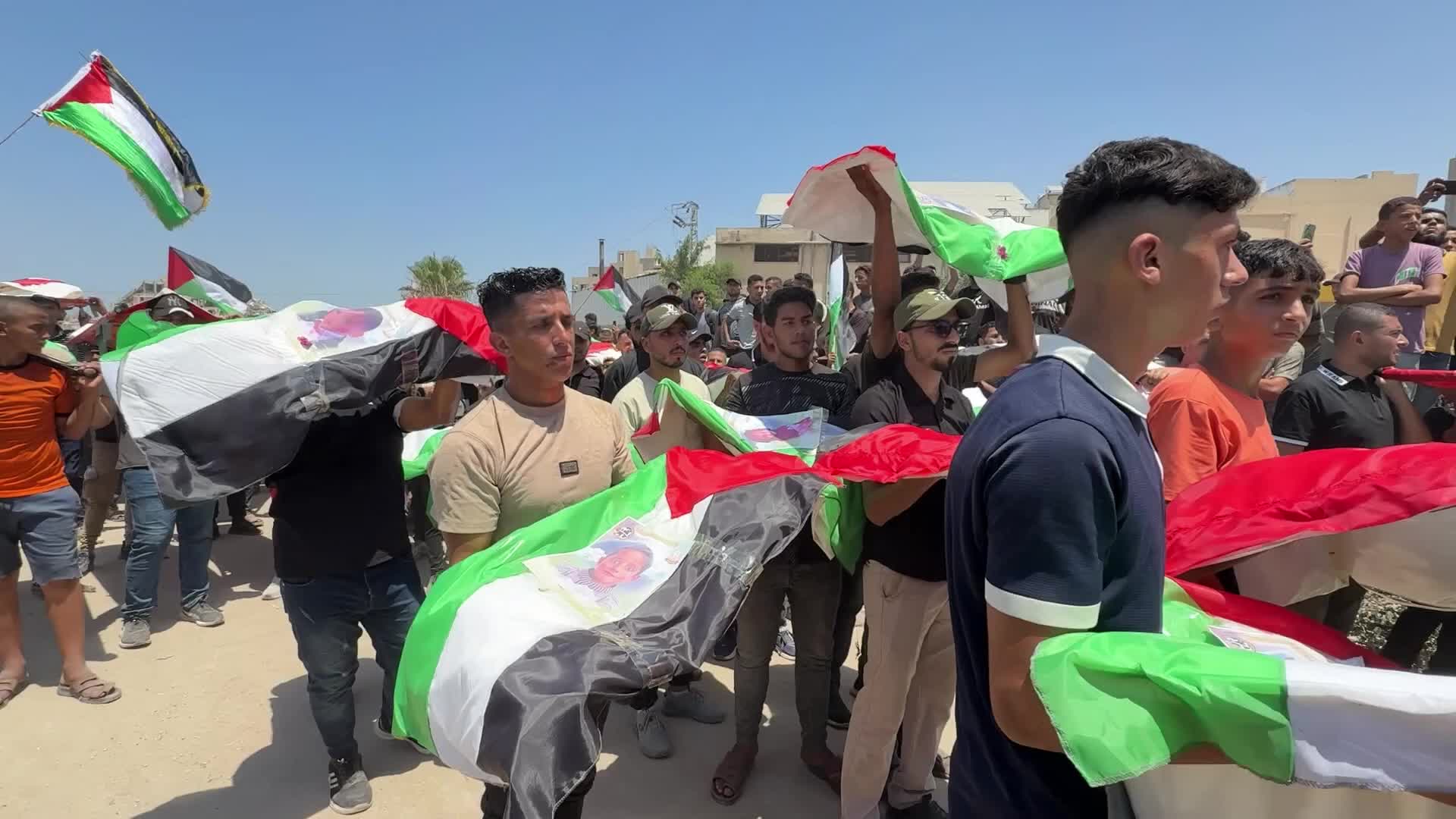 Funeral Of 112 Members Of The Hassayna And Abu Sharia Clan, Who Were Killed In An Israeli Strike