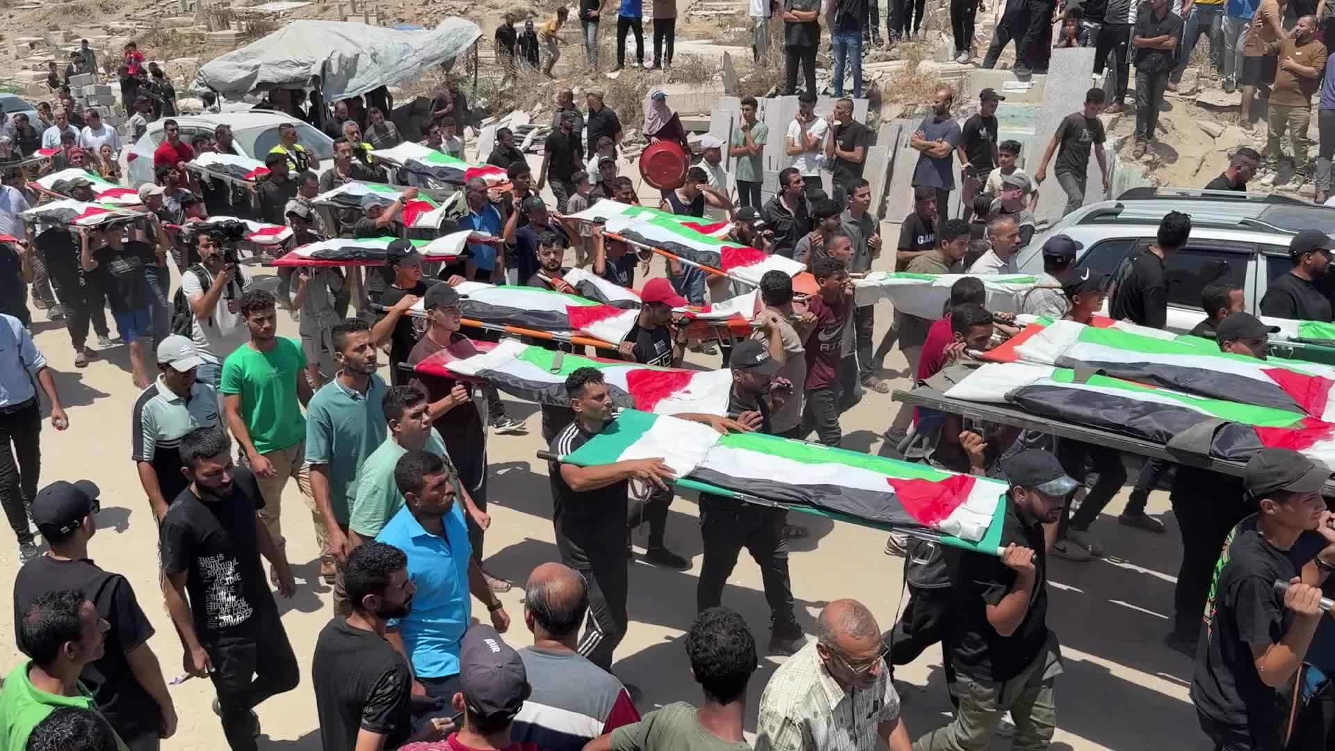 Funeral Of 112 Members Of The Hassayna And Abu Sharia Clan, Who Were Killed In An Israeli Strike