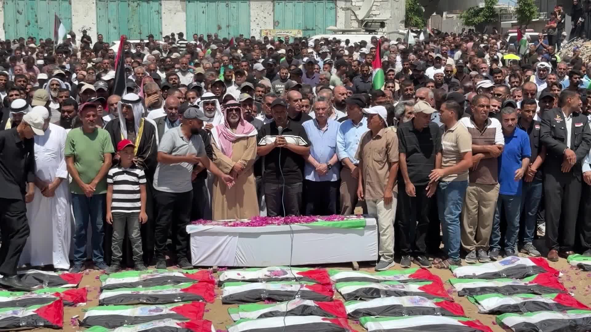 Funeral Of 112 Members Of The Hassayna And Abu Sharia Clan, Who Were Killed In An Israeli Strike