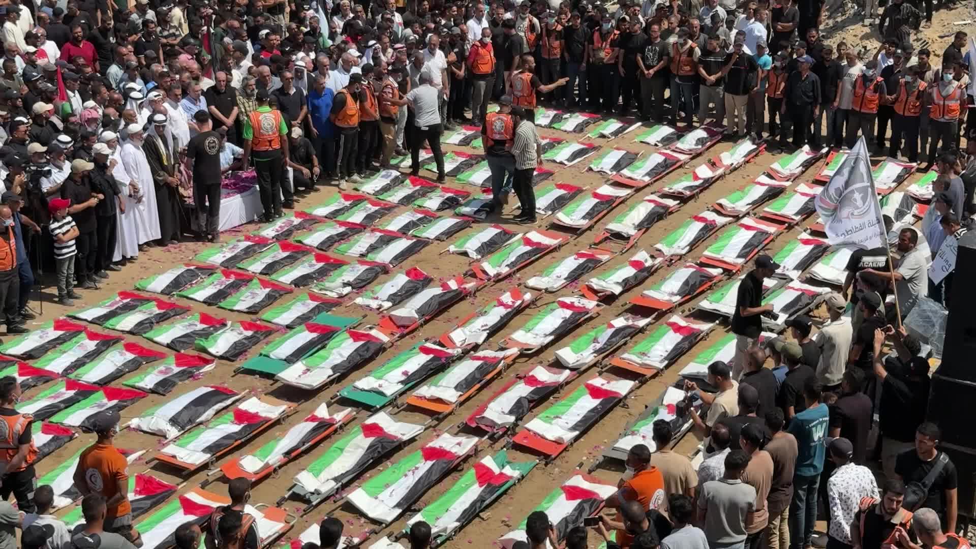 Funeral Of 112 Members Of The Hassayna And Abu Sharia Clan, Who Were Killed In An Israeli Strike