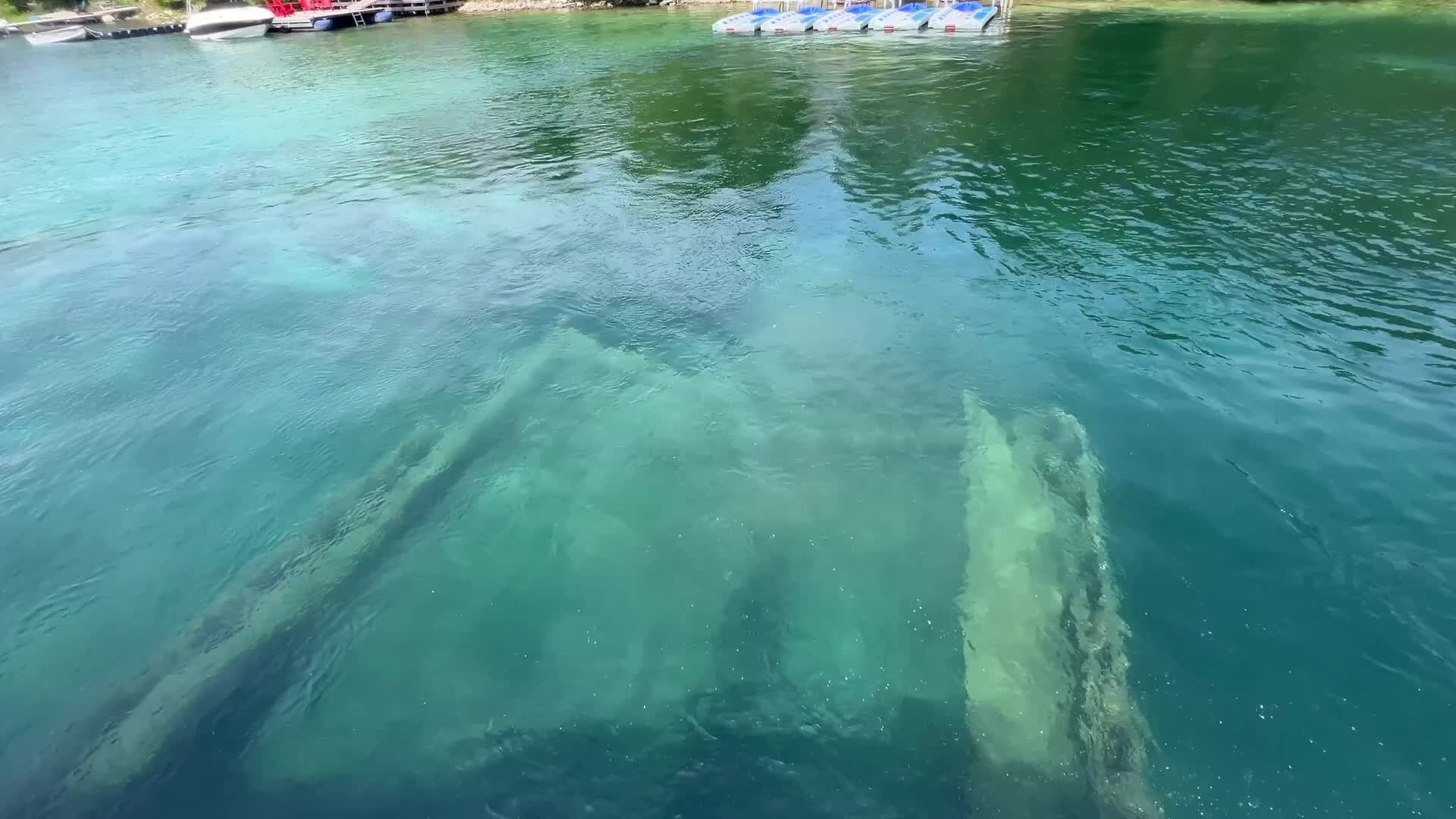 Shipwreck of the Sweepstatkes is seen in Big Tub Harbour