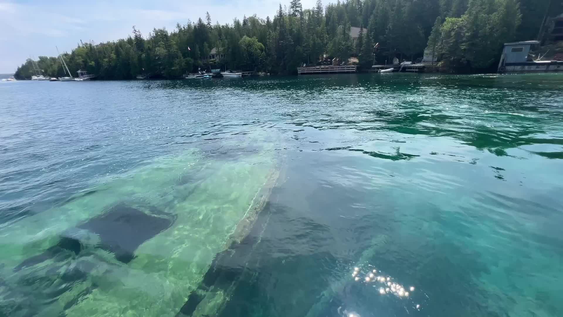 Shipwreck of the Sweepstatkes is seen in Big Tub Harbour