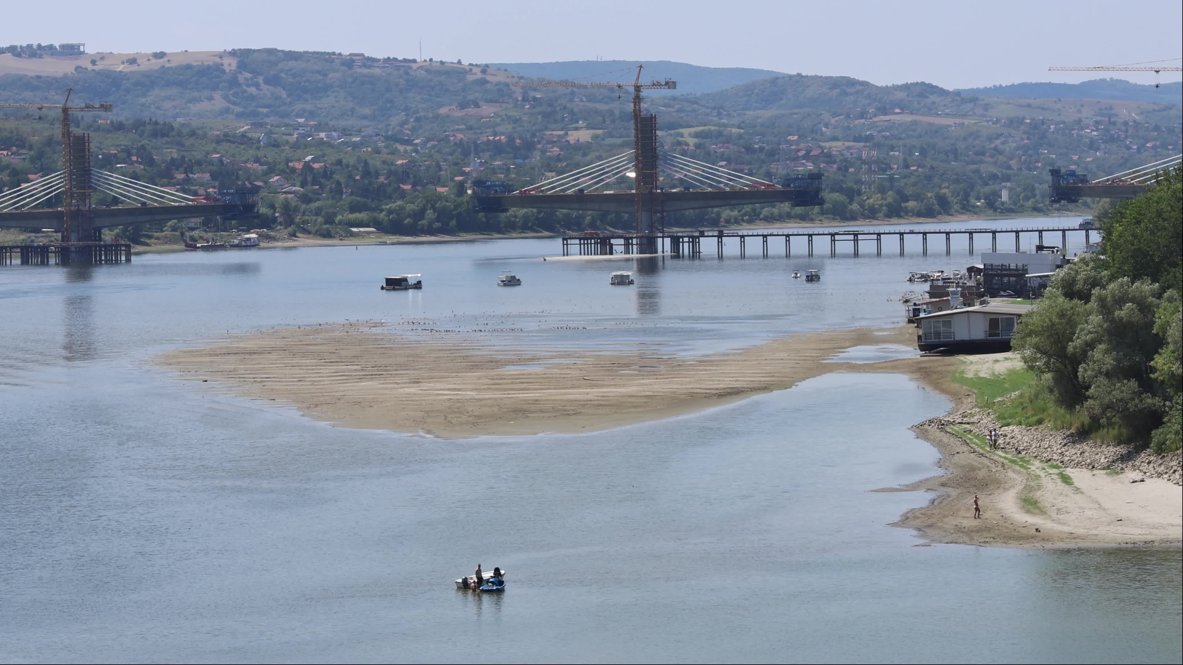 Low Water Levels in Danube in Serbia