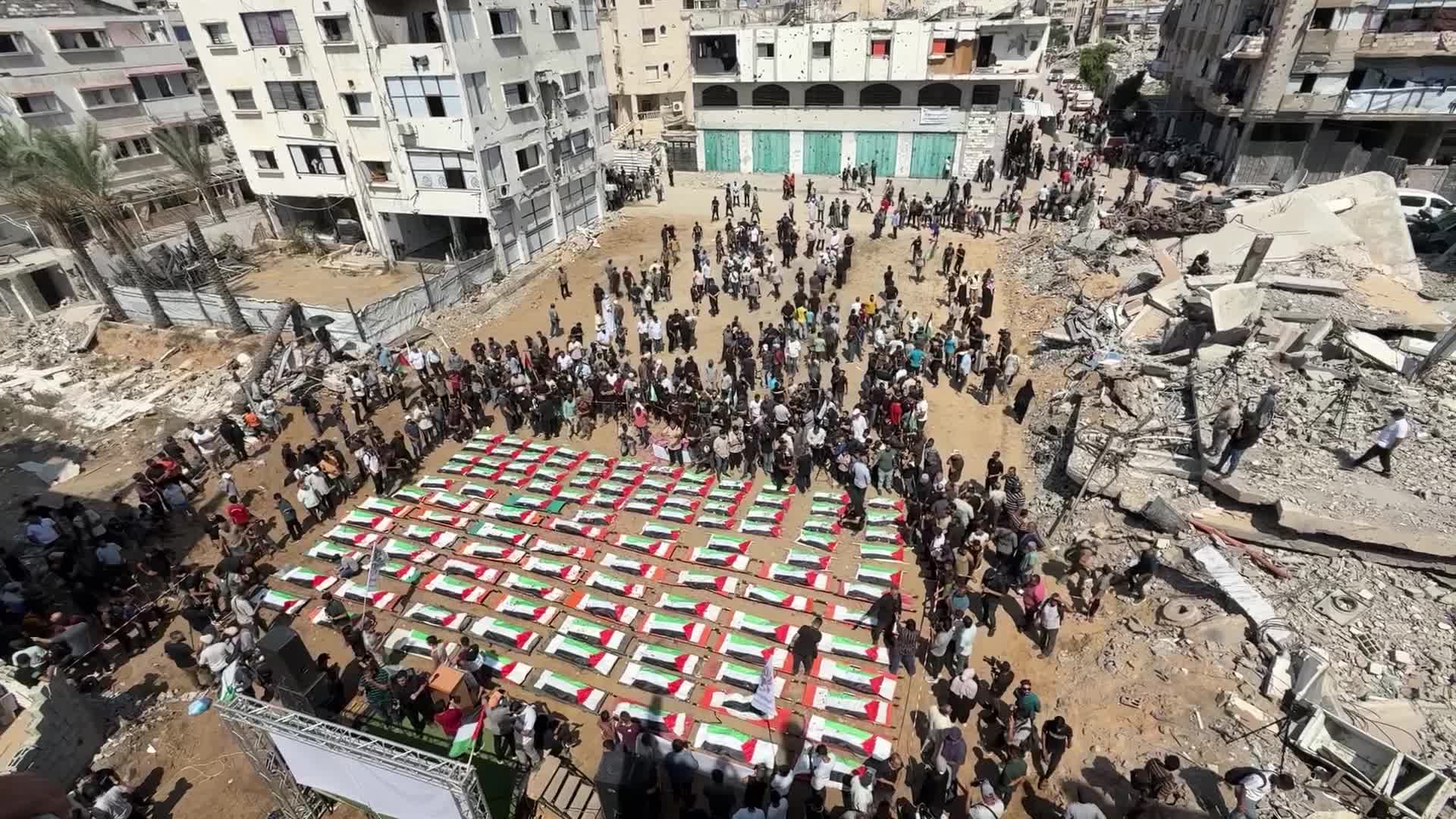 Funeral Of 112 Members Of The Hassayna And Abu Sharia Clan, Who Were Killed In An Israeli Strike