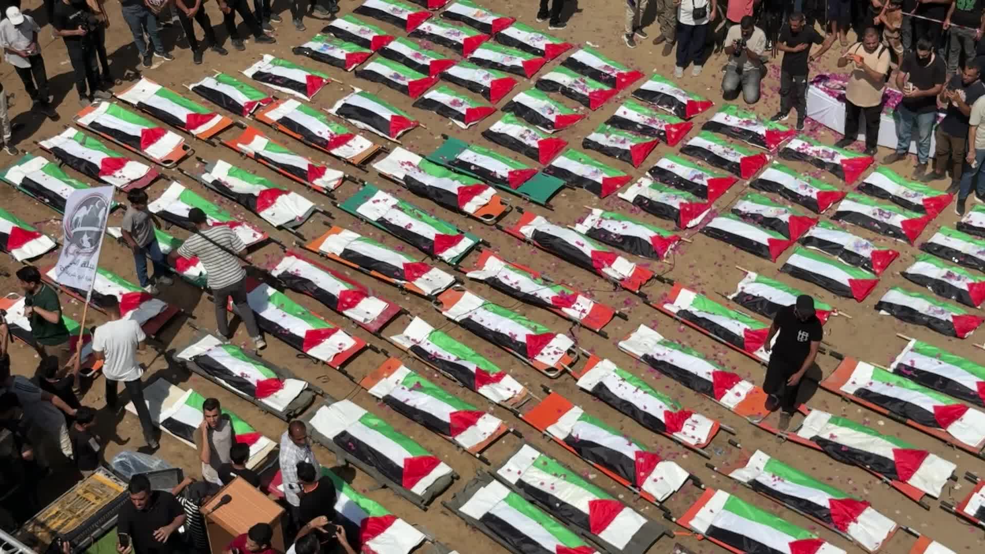 Funeral Of 112 Members Of The Hassayna And Abu Sharia Clan, Who Were Killed In An Israeli Strike