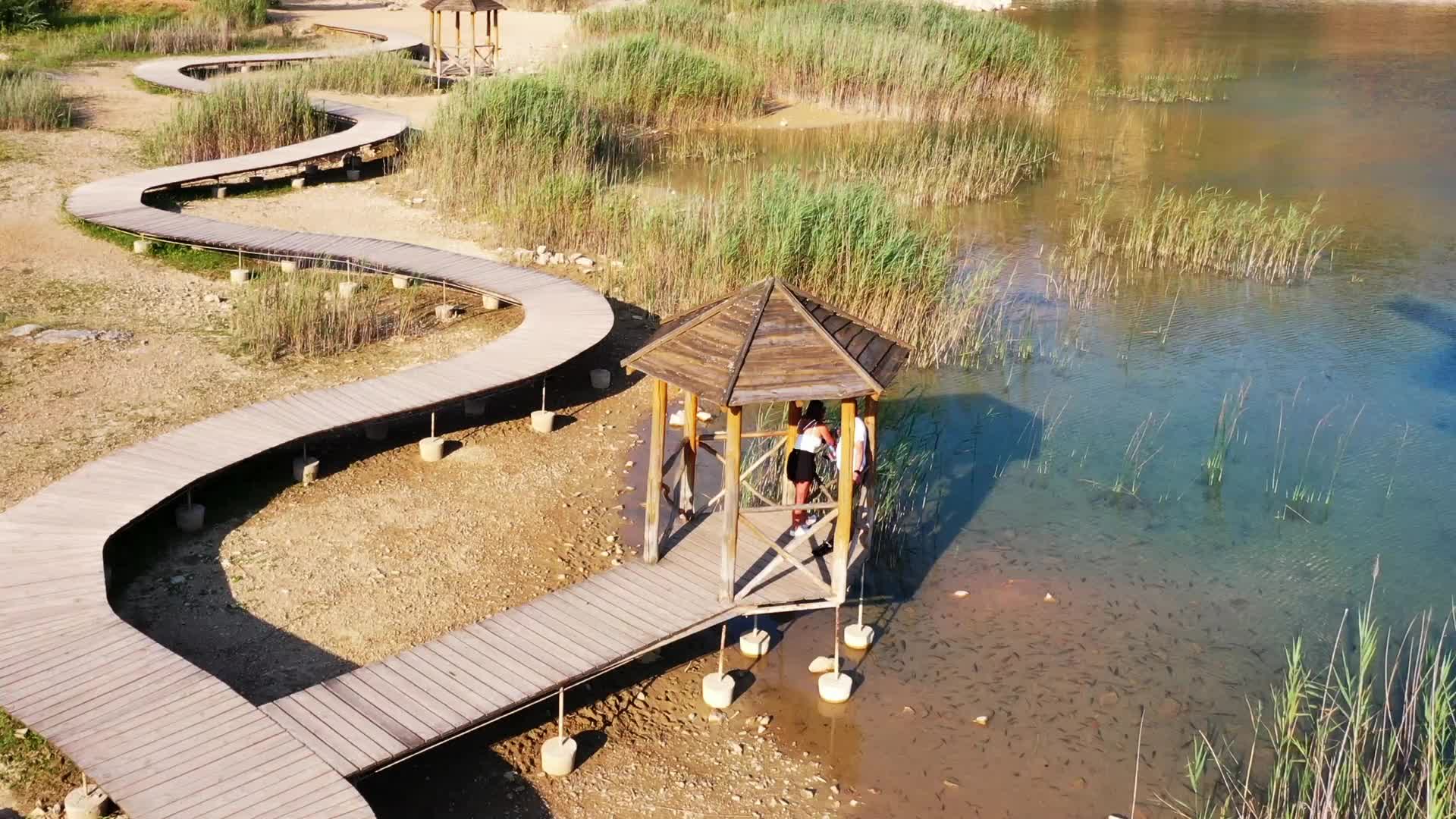 The lake with turquoise water is drying up in Poland