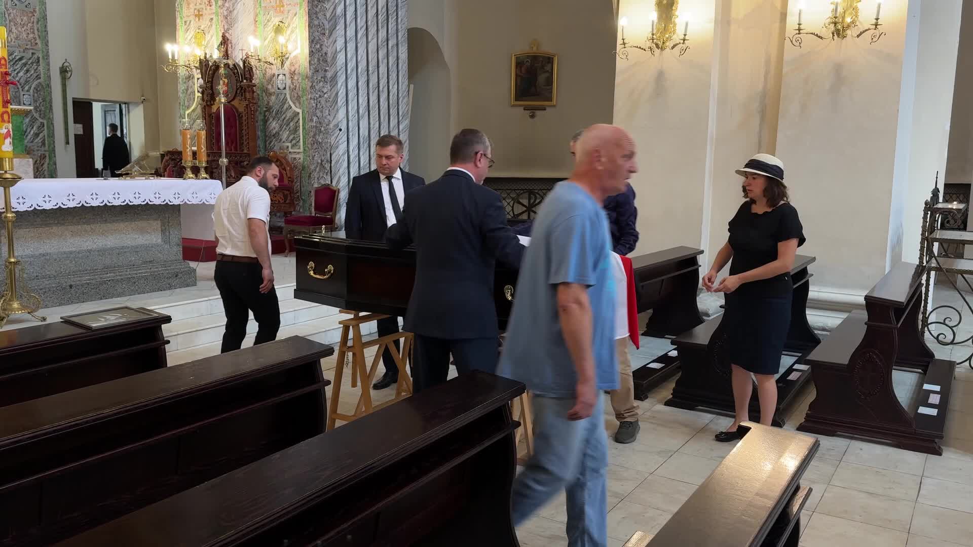 The funeral ceremony for Polish volunteer Marek Rusek-Wolski in Kyiv