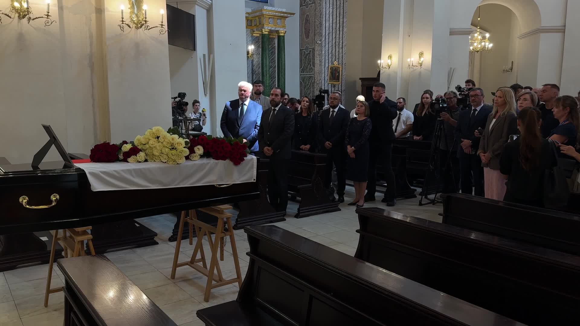 The funeral ceremony for Polish volunteer Marek Rusek-Wolski in Kyiv