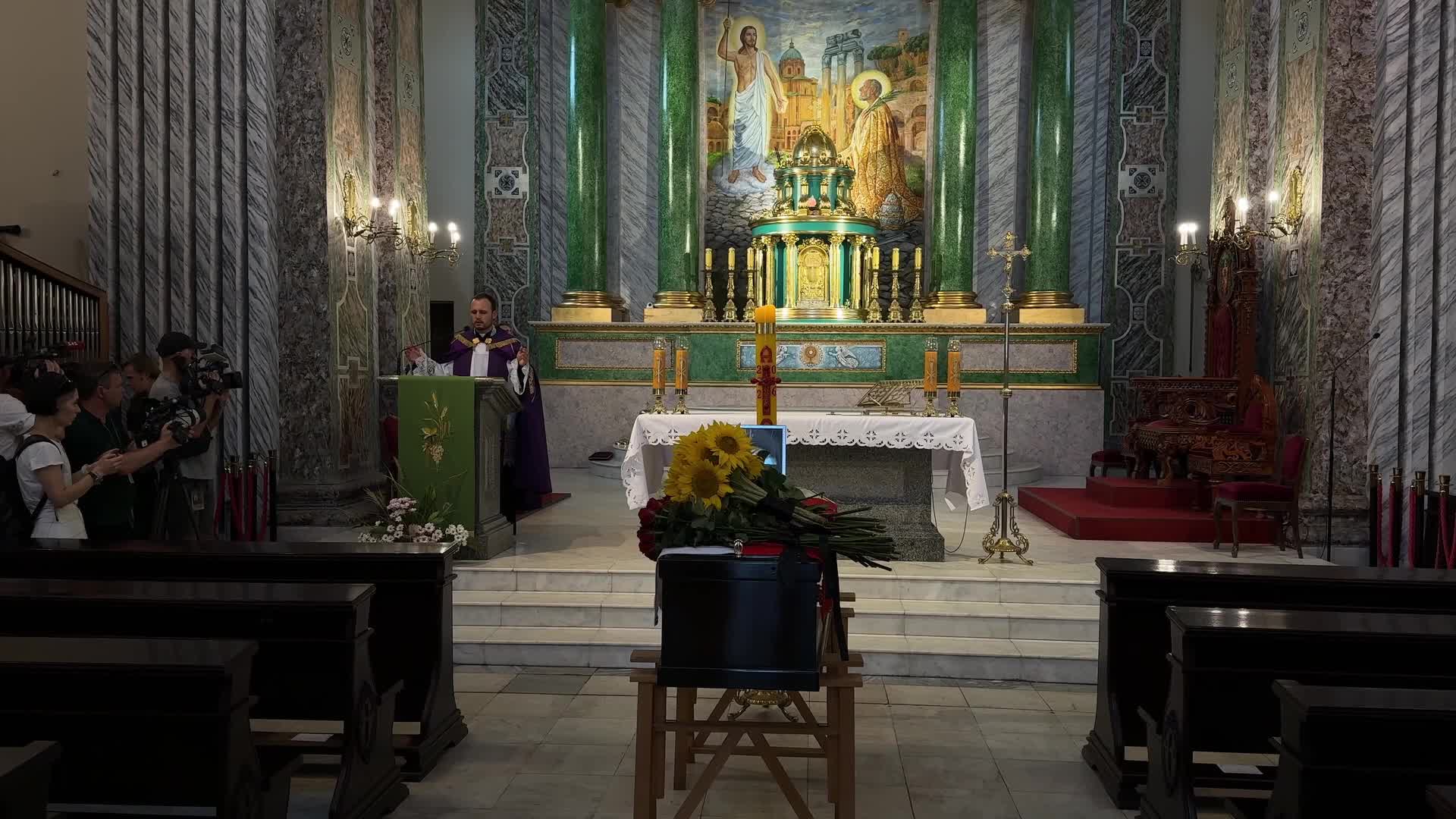 The funeral ceremony for Polish volunteer Marek Rusek-Wolski in Kyiv