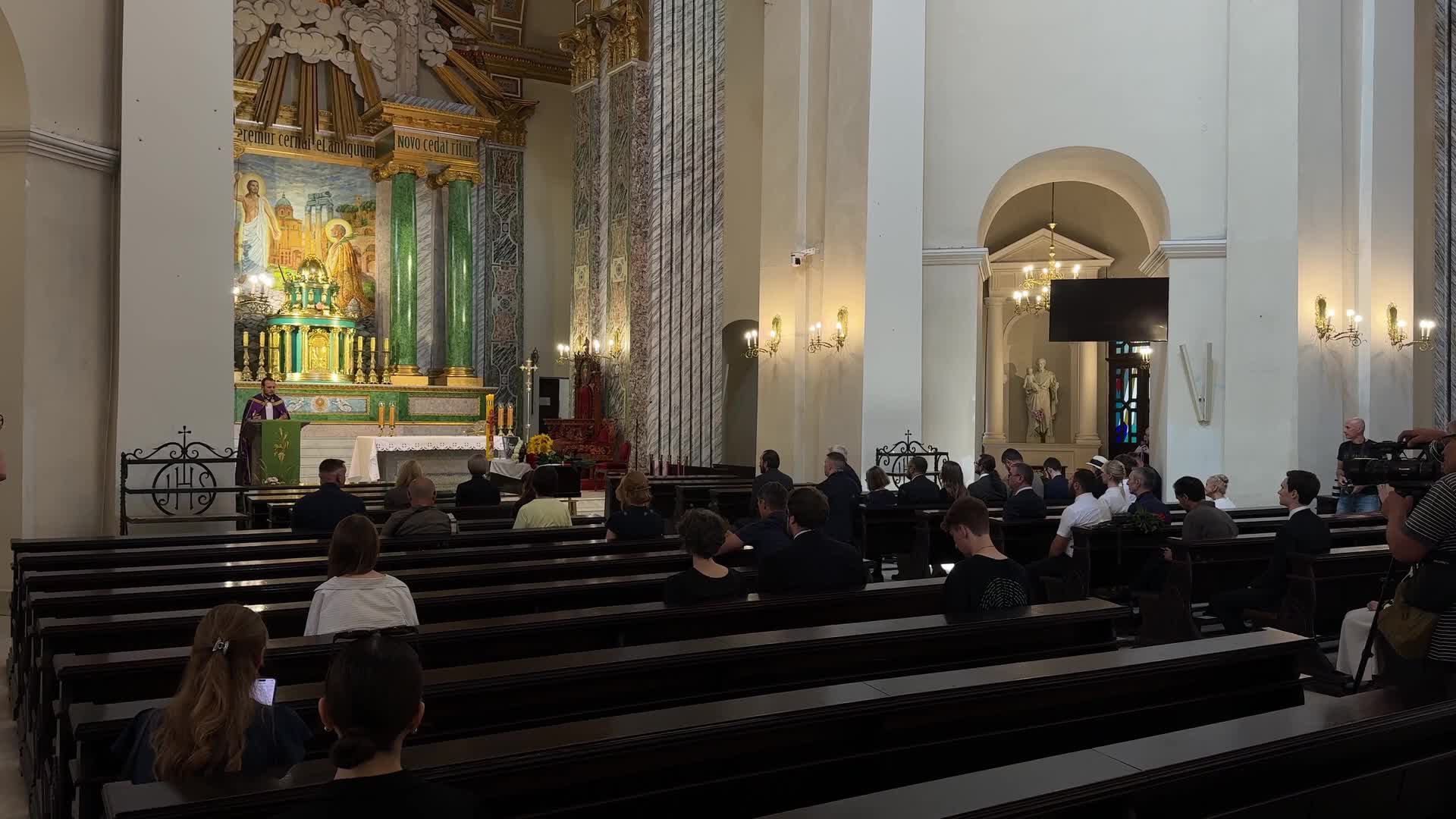 The funeral ceremony for Polish volunteer Marek Rusek-Wolski in Kyiv