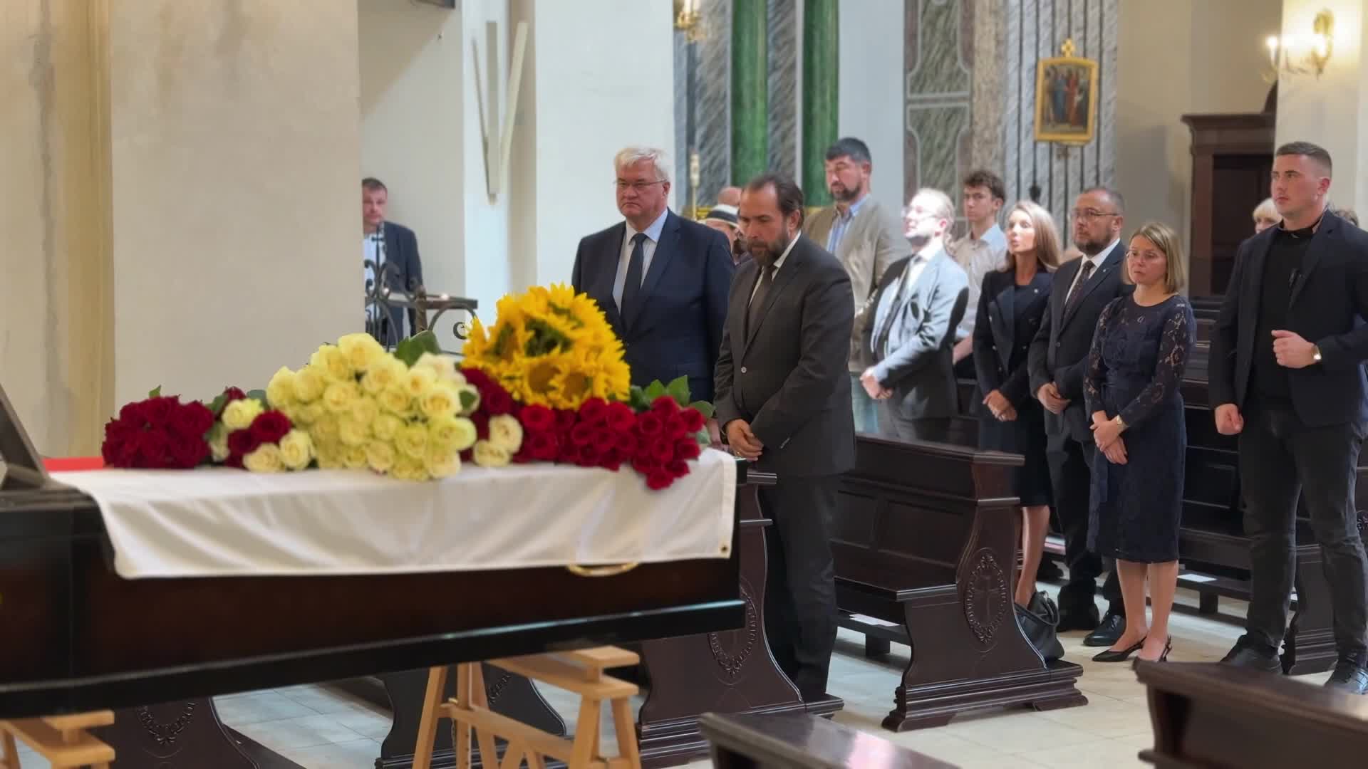 The funeral ceremony for Polish volunteer Marek Rusek-Wolski in Kyiv