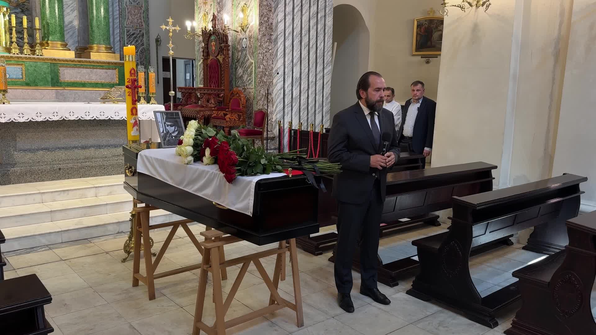 The funeral ceremony for Polish volunteer Marek Rusek-Wolski in Kyiv