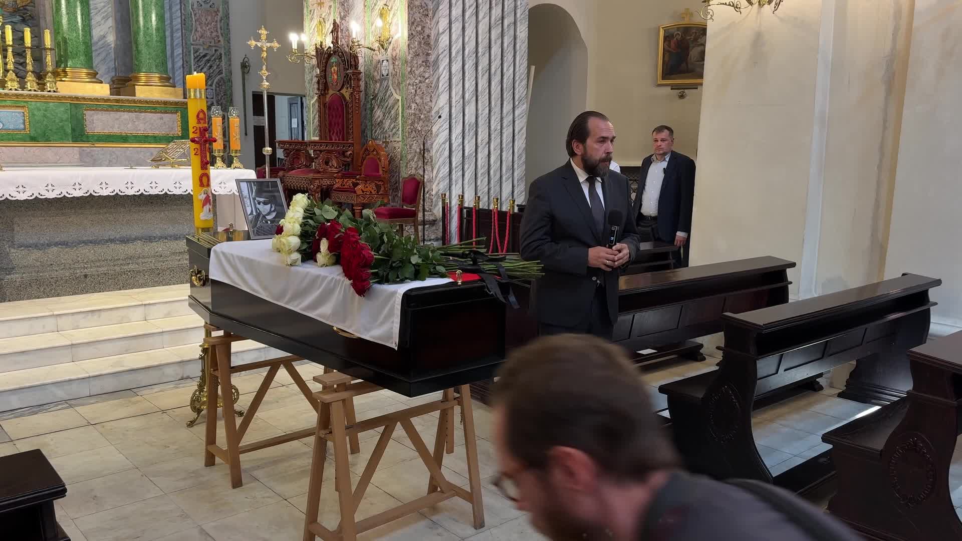 The funeral ceremony for Polish volunteer Marek Rusek-Wolski in Kyiv