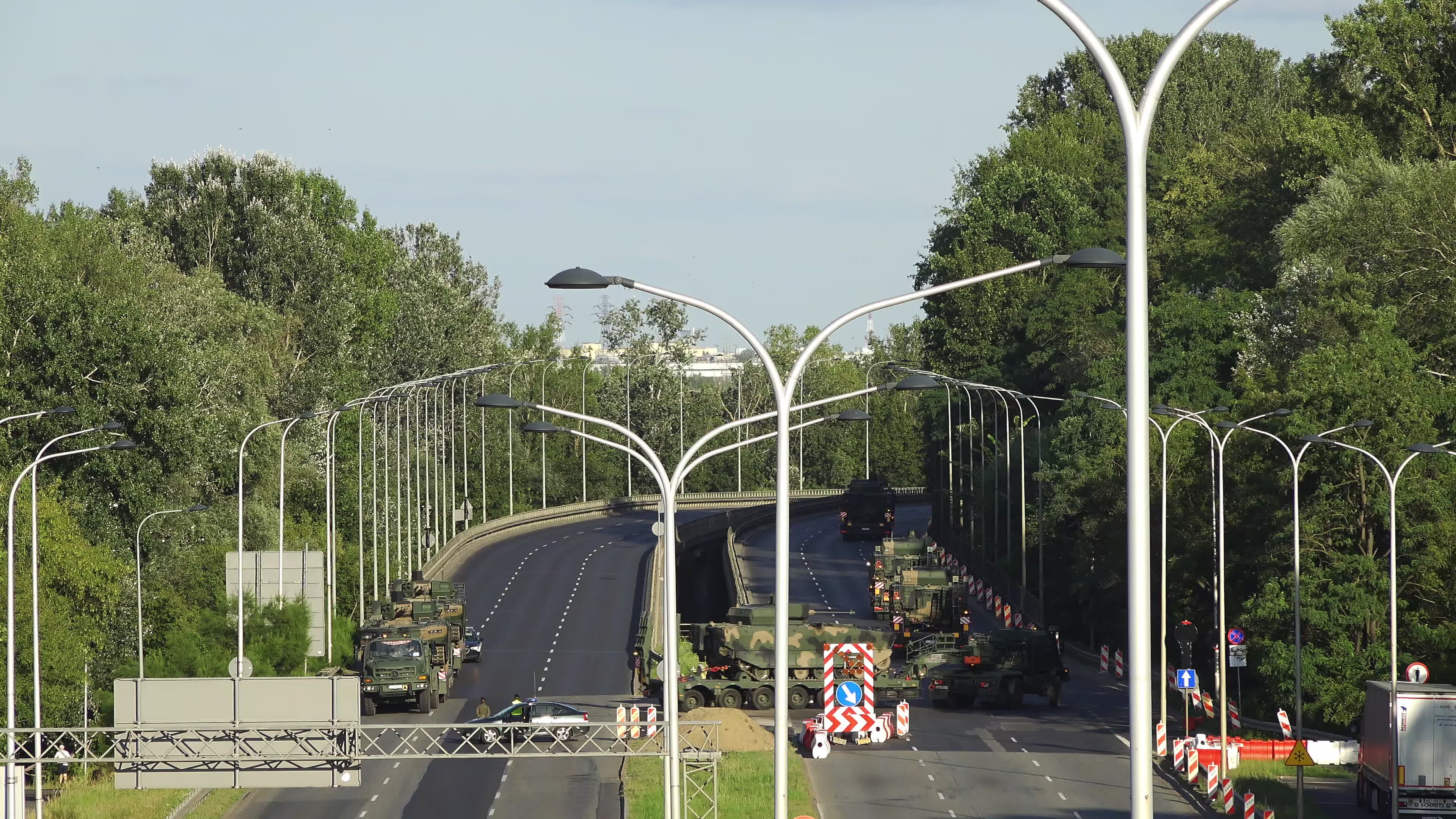 Polish Army Tanks Arrive in Warsaw Ahead of Armed Forces Day Parade Rehearsal