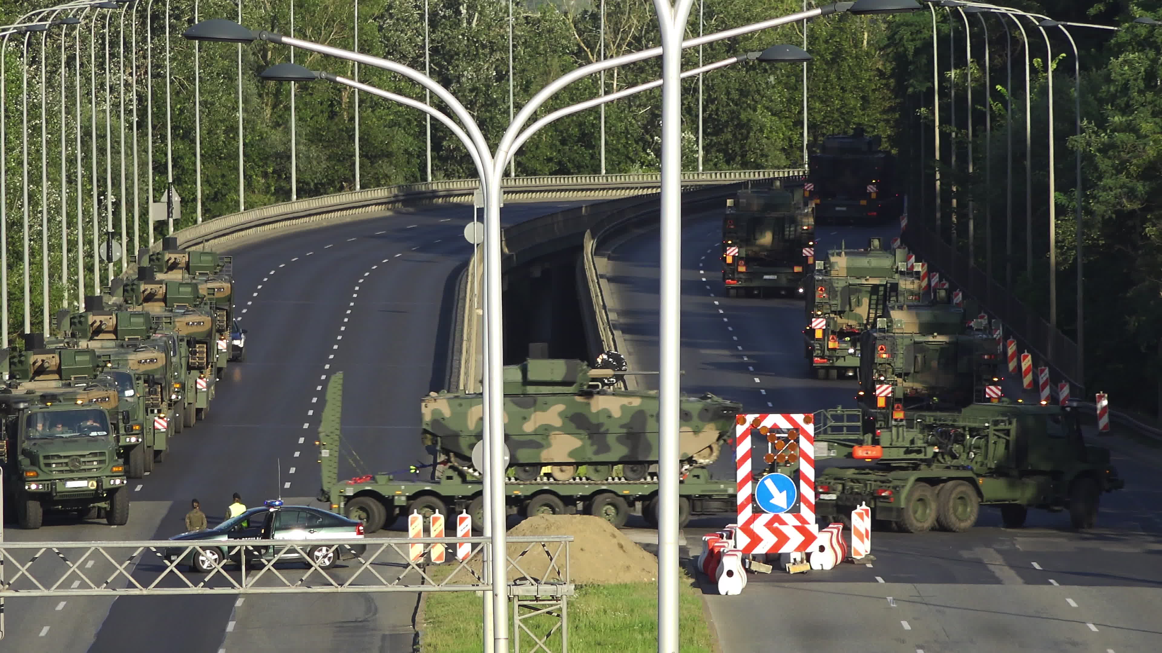 Polish Army Tanks Arrive in Warsaw Ahead of Armed Forces Day Parade Rehearsal