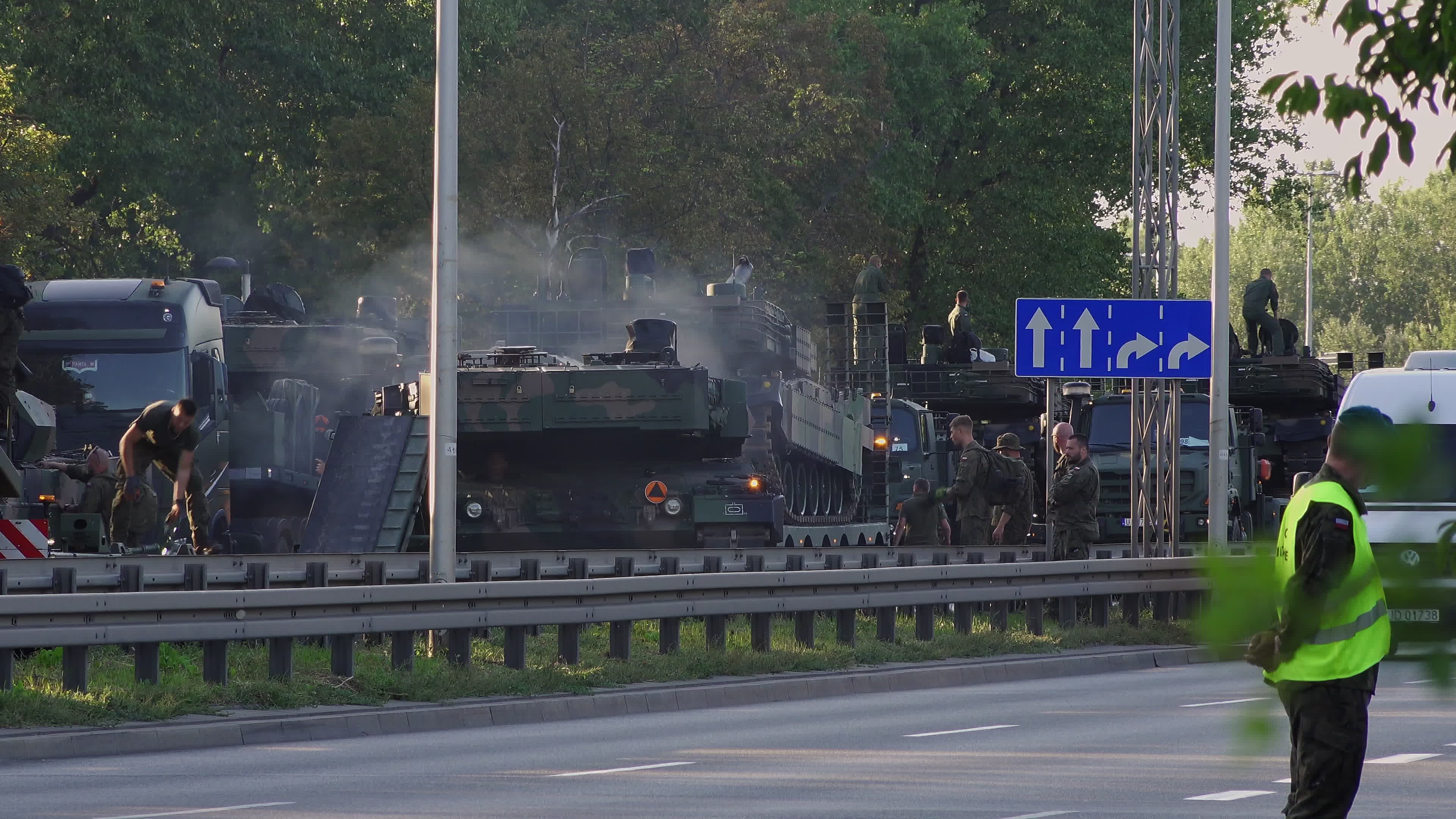 Polish Army Tanks Arrive in Warsaw Ahead of Armed Forces Day Parade Rehearsal