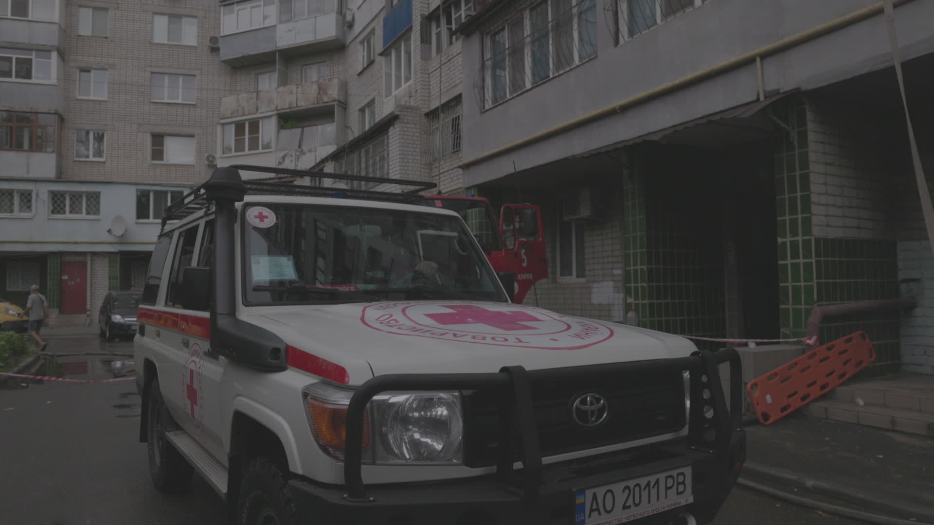 Direct hit residential building n Kharkiv