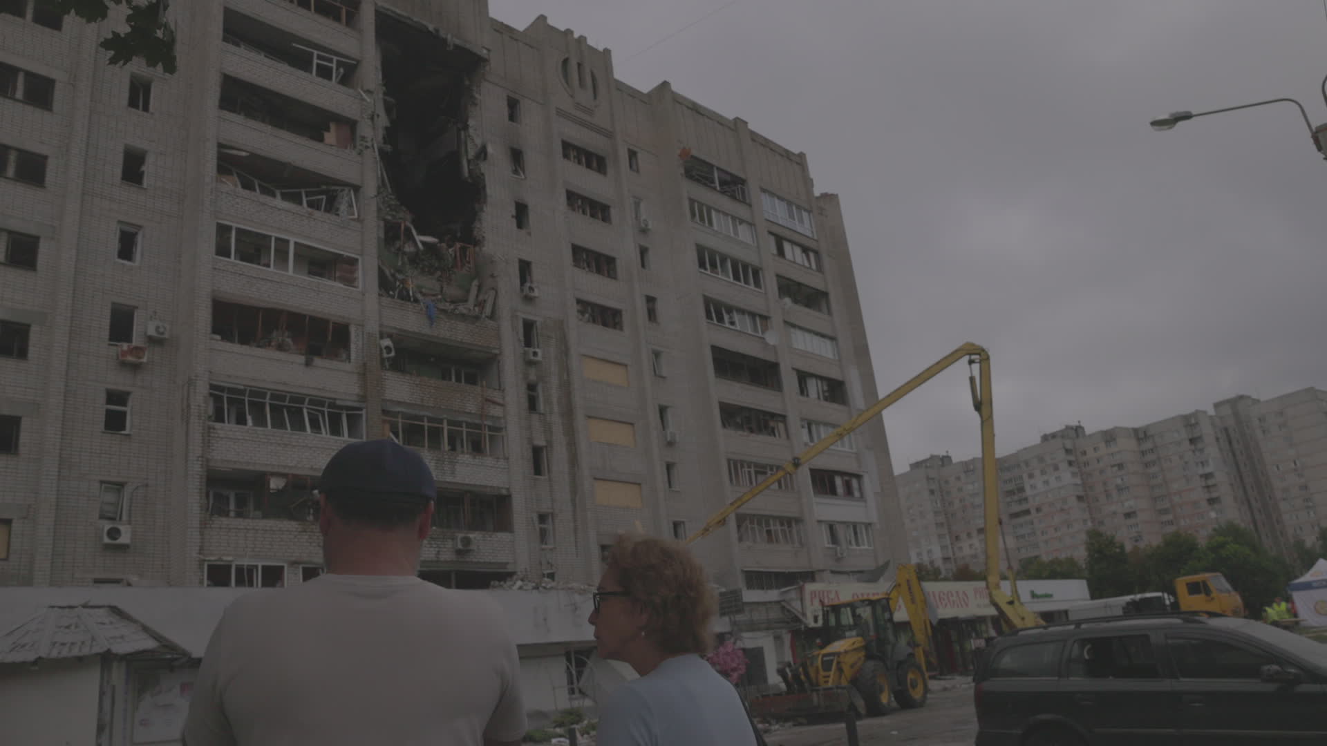 Direct hit residential building n Kharkiv